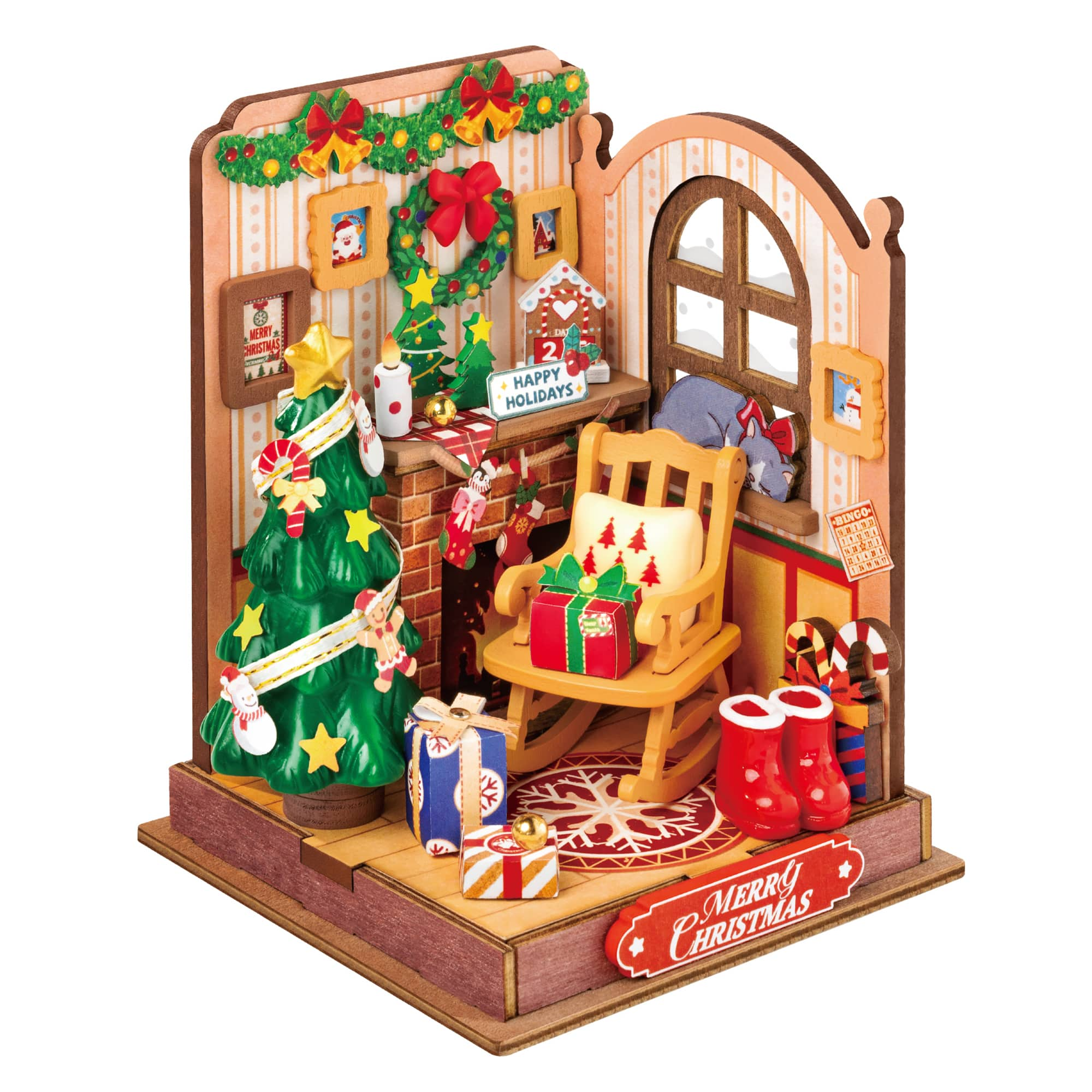 Rolife&#xAE; Christmas Fireplace DIY Miniature House Kit