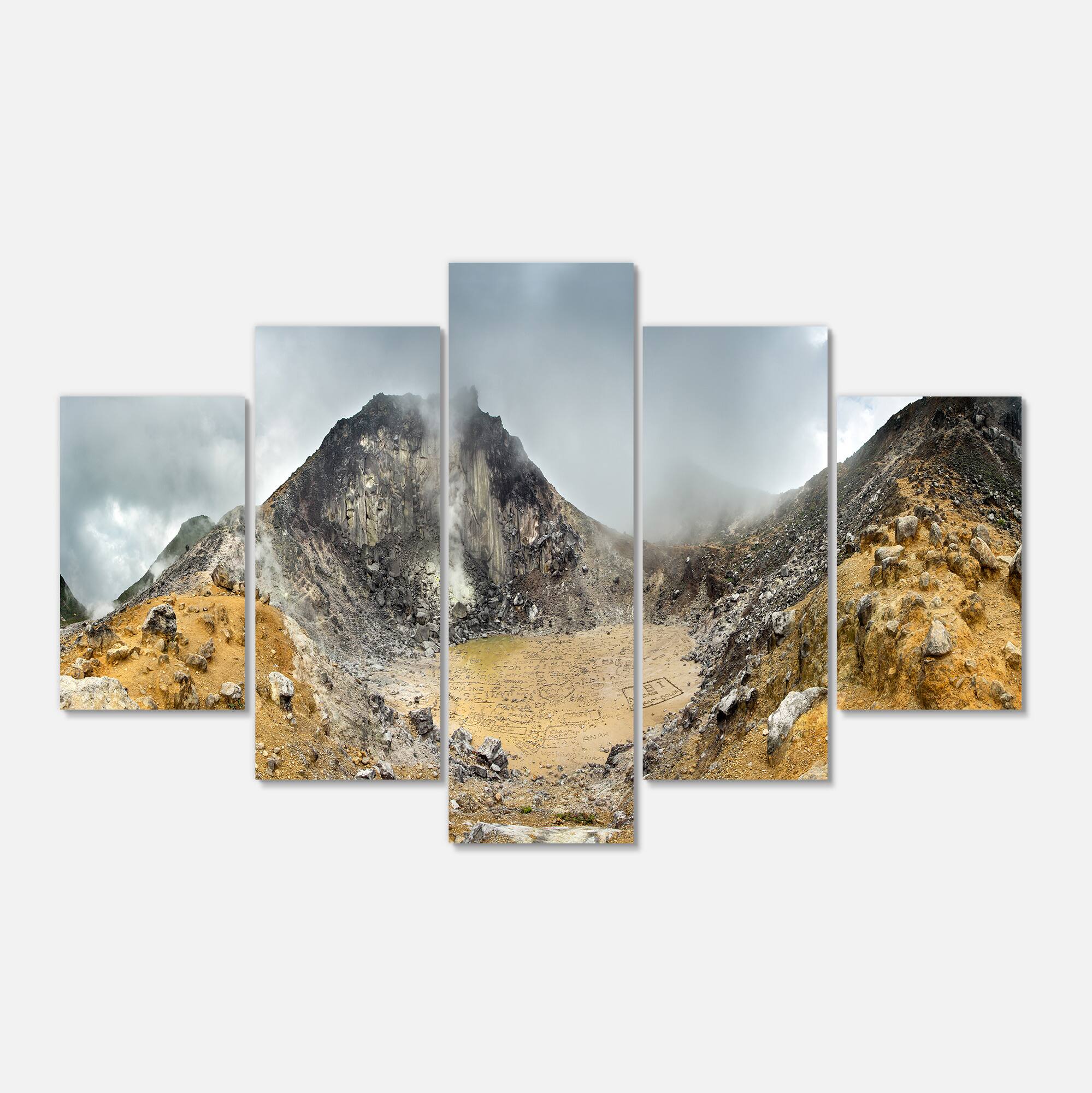 Designart - Volcano Panorama with Dramatic Sky - Landscape Canvas Art Print