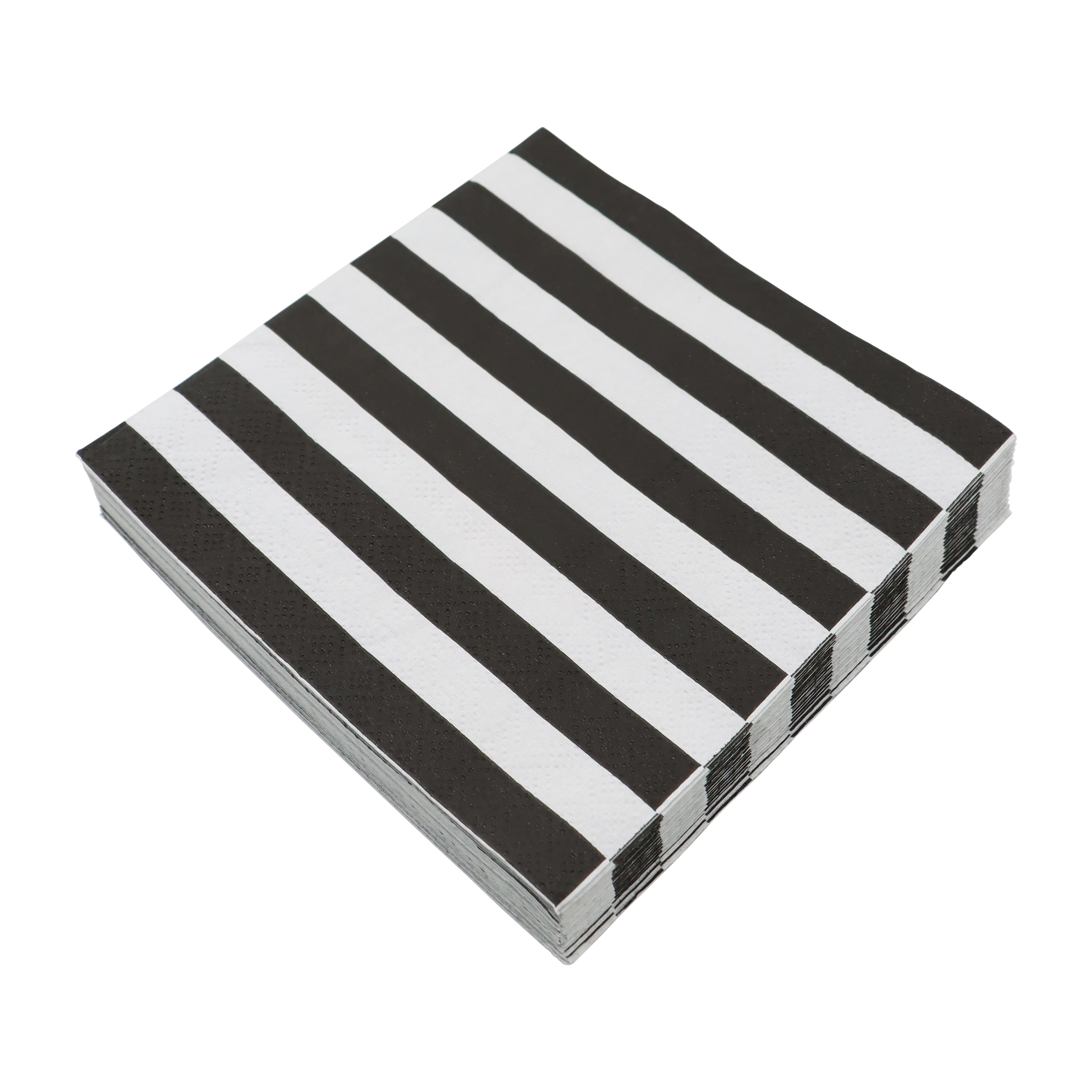 Black &#x26; White Stripes Beverage Napkins, 20ct. by Celebrate It&#x2122;
