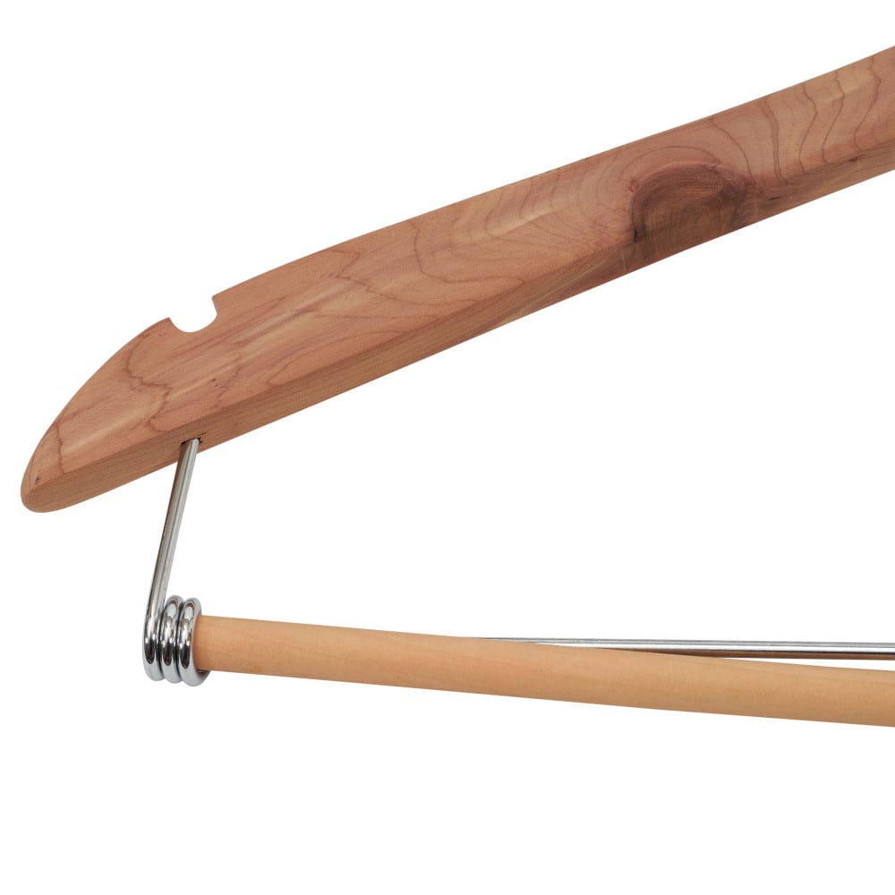 Household Essentials Cedar Coat Hanger with Locking Bar (Set of 4)