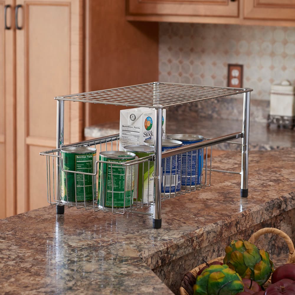 Household Essentials Sliding Basket Cabinet Organizer