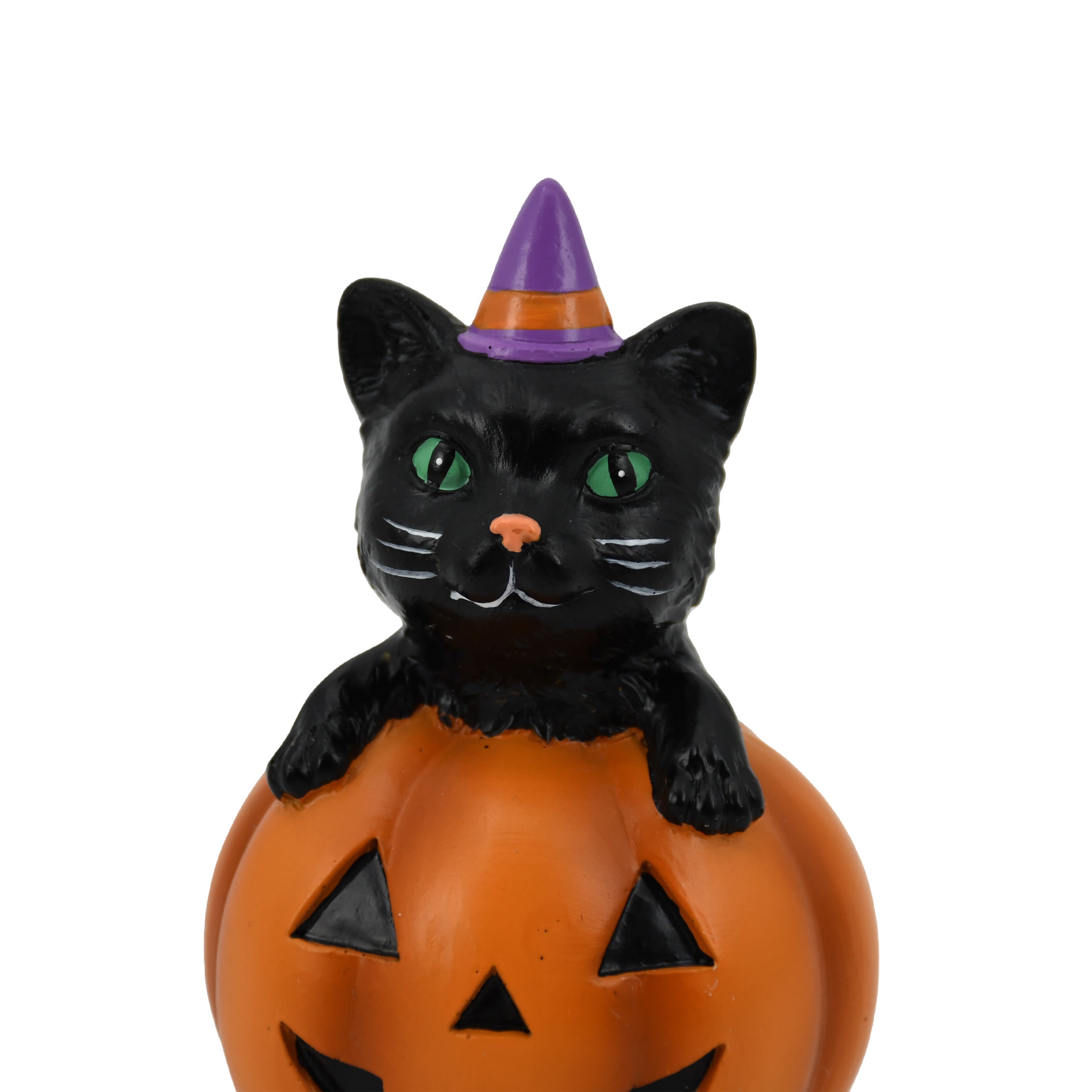 5&#x22; Black Cat in Jack-O&#x27;-Lantern Tabletop D&#xE9;cor by Ashland&#xAE;