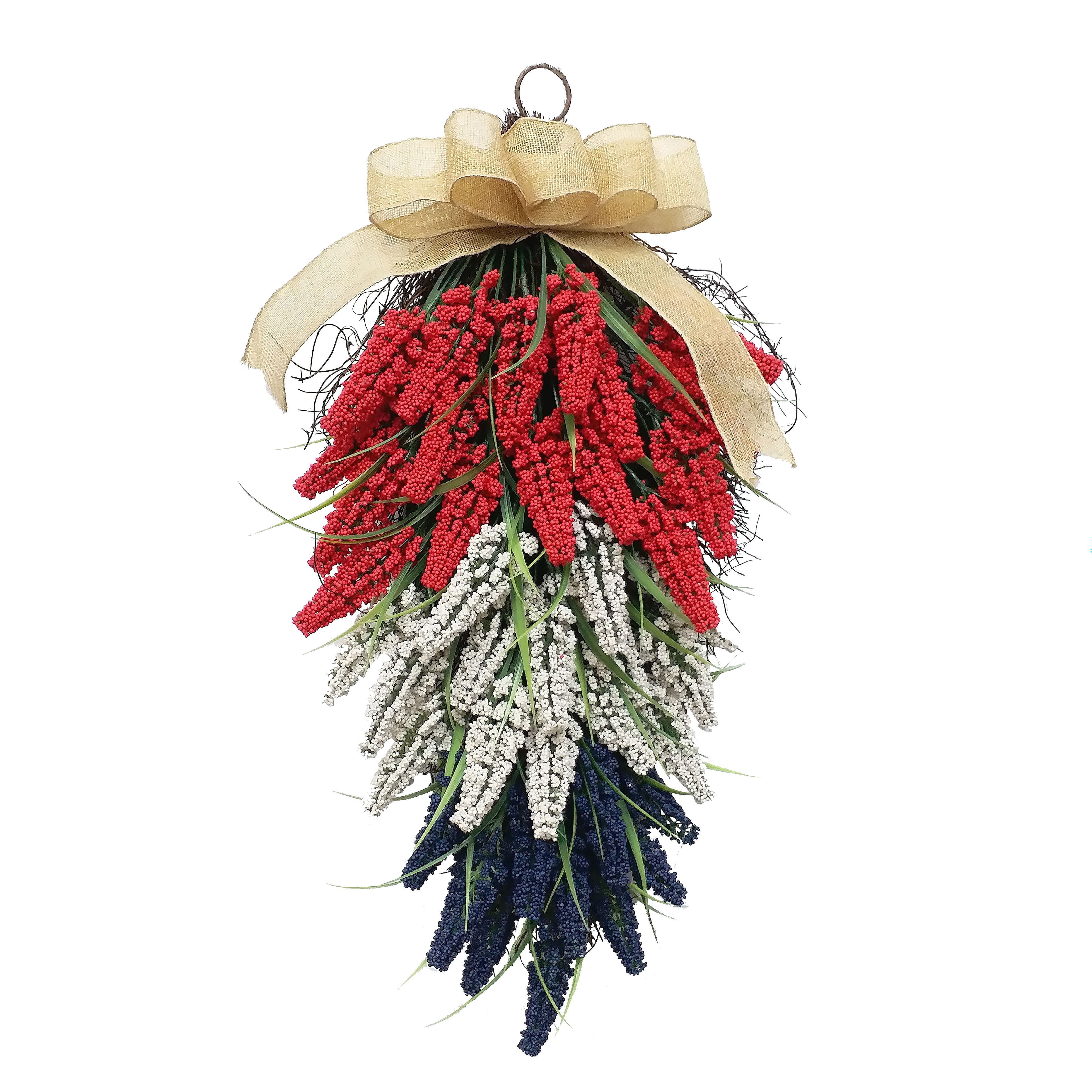 24" Red, White & Blue Heather Teardrop Swag by Celebrate It®