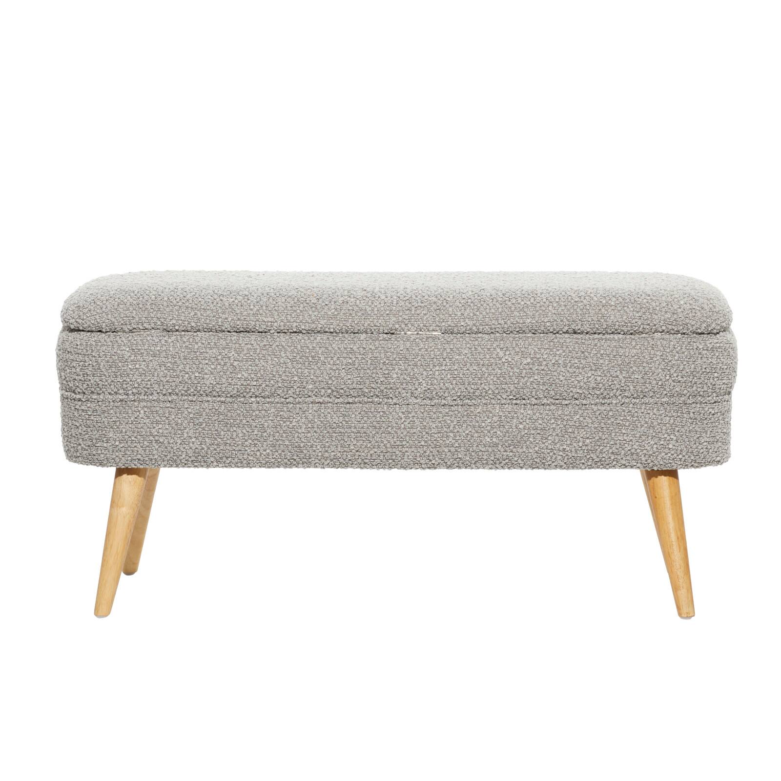 40&#x22; Contemporary Polyester &#x26; Wood Storage Bench