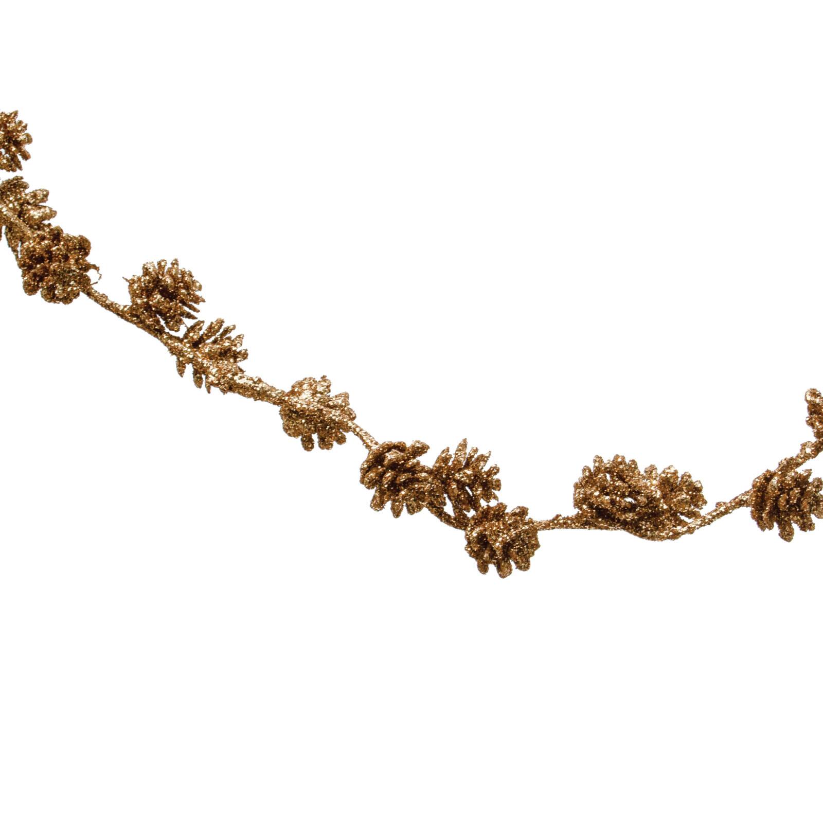 Hello Honey&#xAE; 6ft. Gold Glitter Pinecone Garland