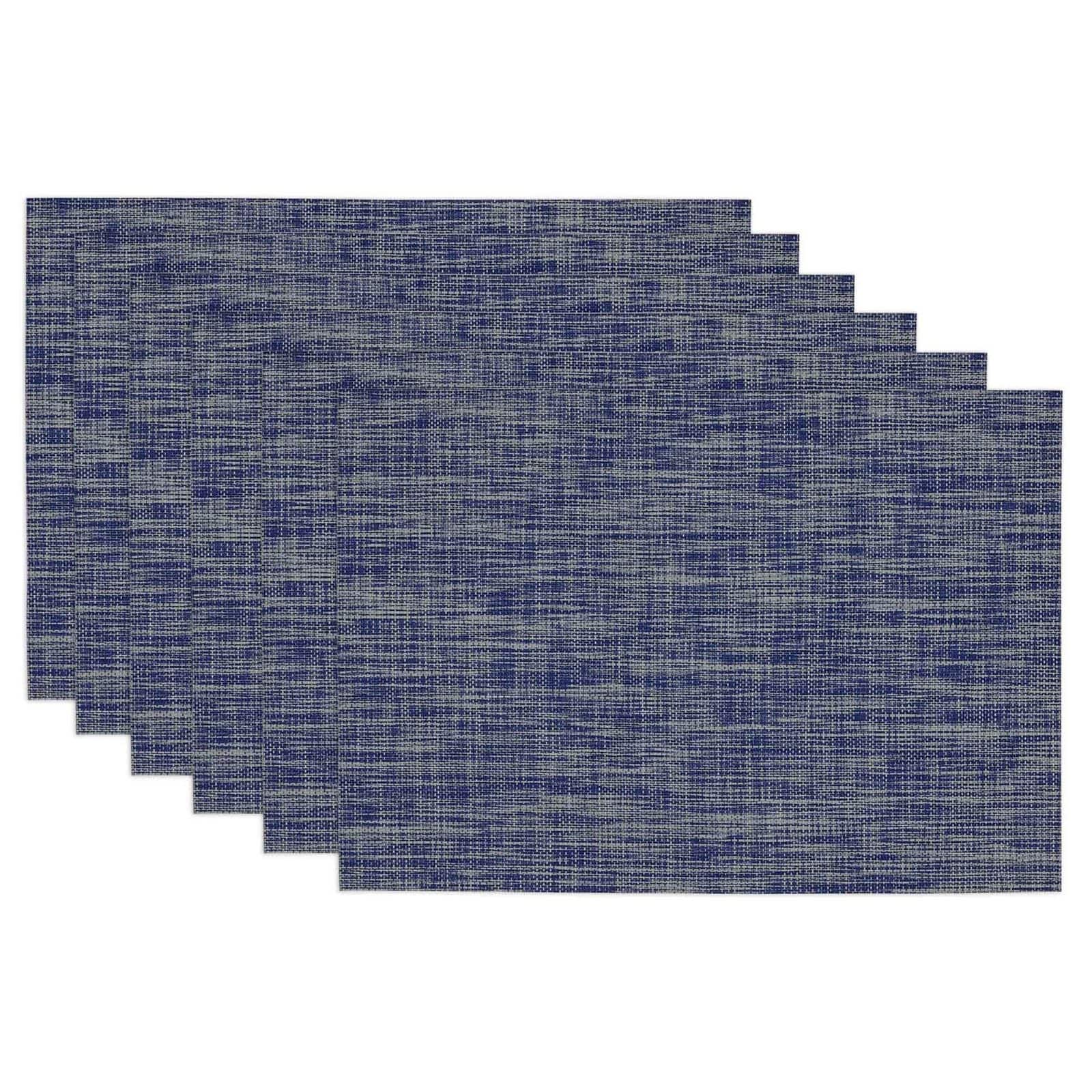 DII® Blue Tweed Placemats, 6ct.