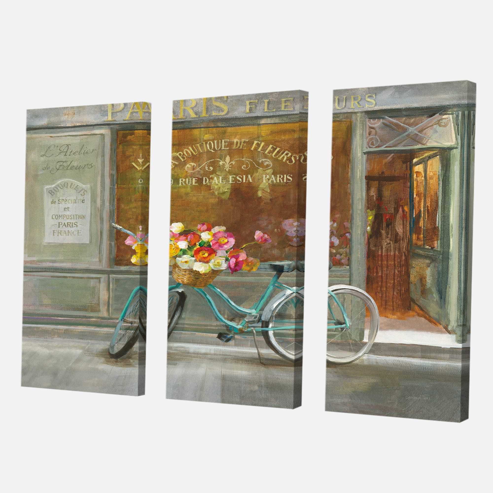 Designart - Paris French Flowershop - Traditional Gallery-wrapped Canvas