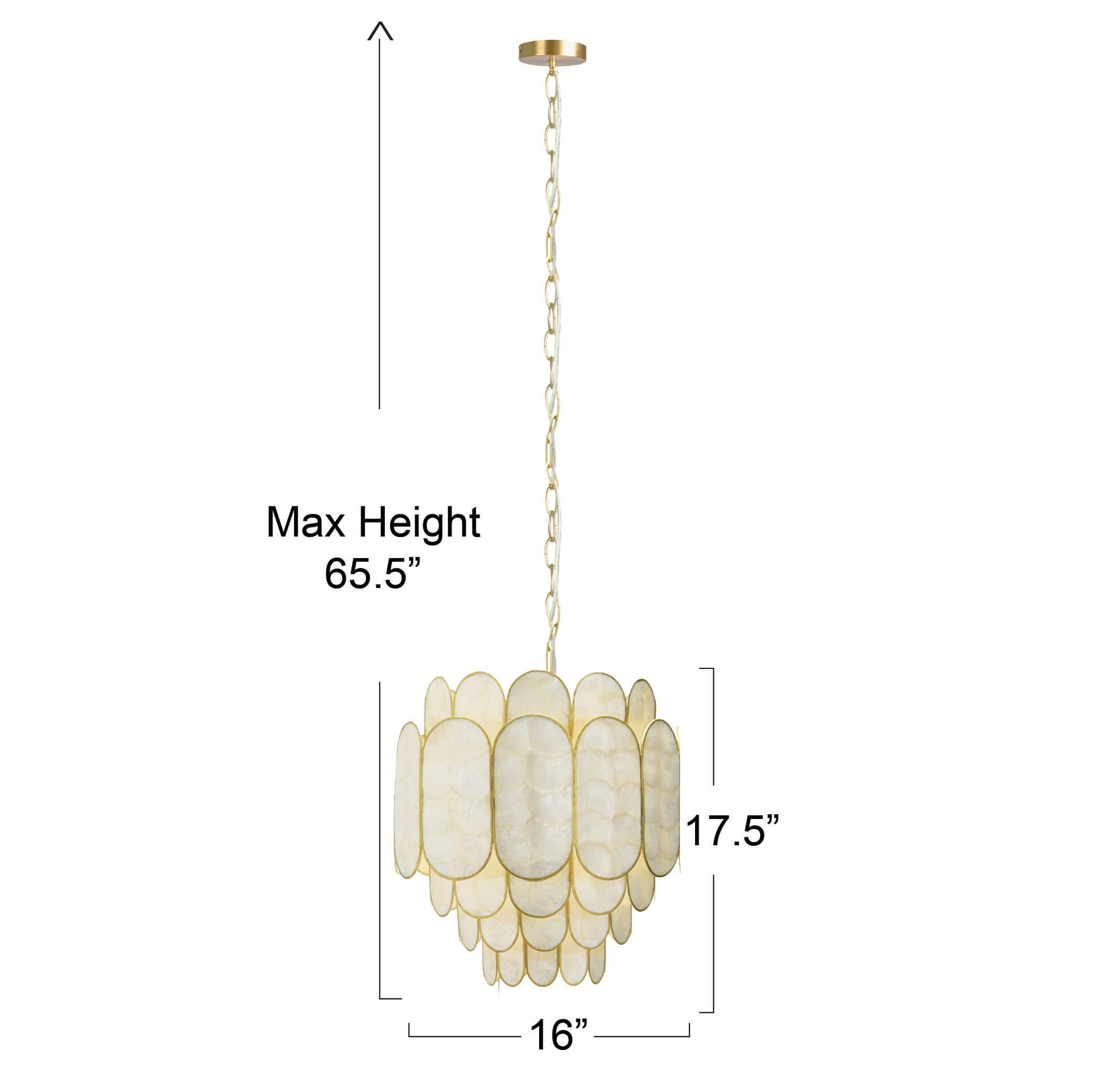 Hello Honey&#xAE; 17.5&#x22; 4-Tier Capiz and Metal Chandelier