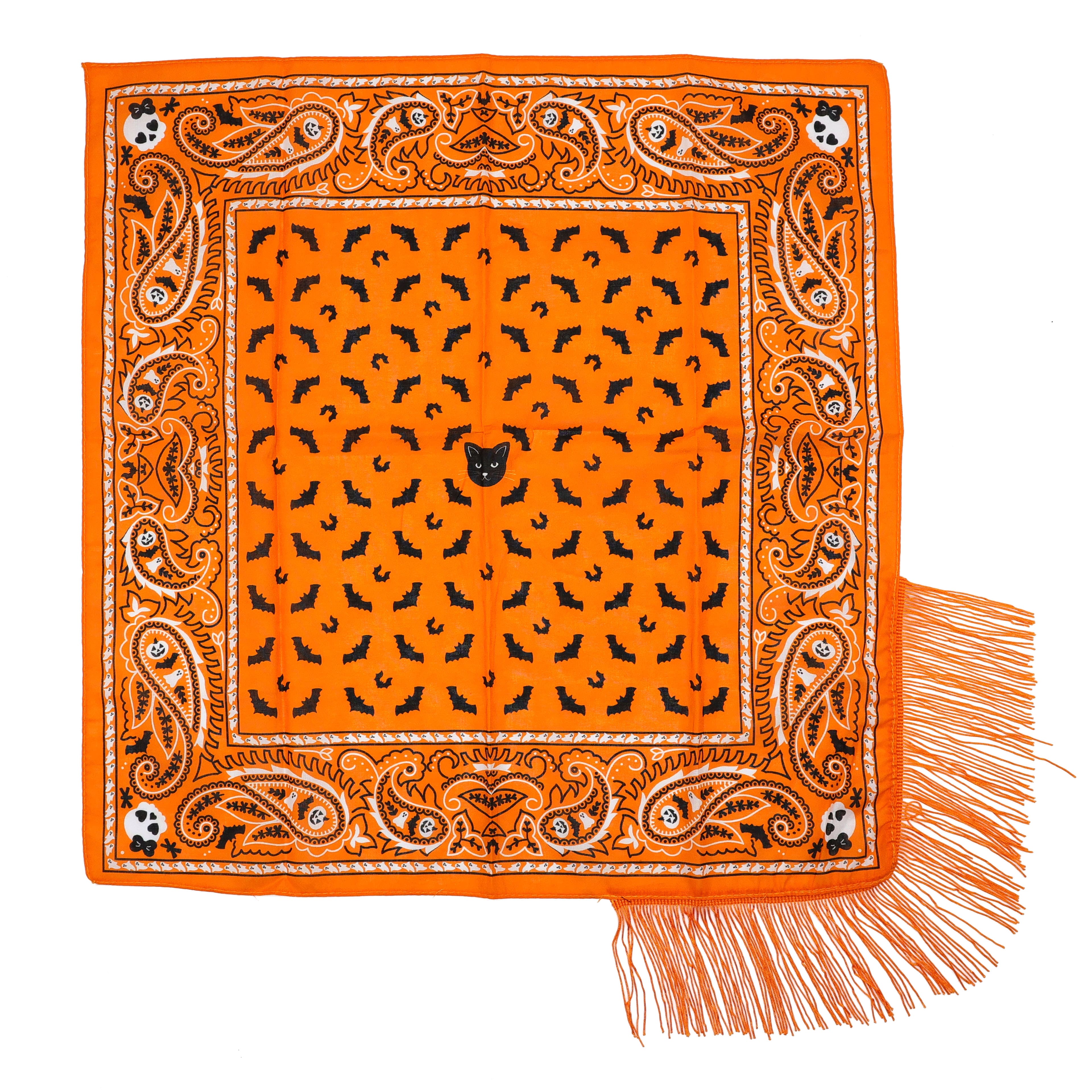 25&#x22; Orange Bat &#x26; Cat Bandana by Celebrate It&#x2122;