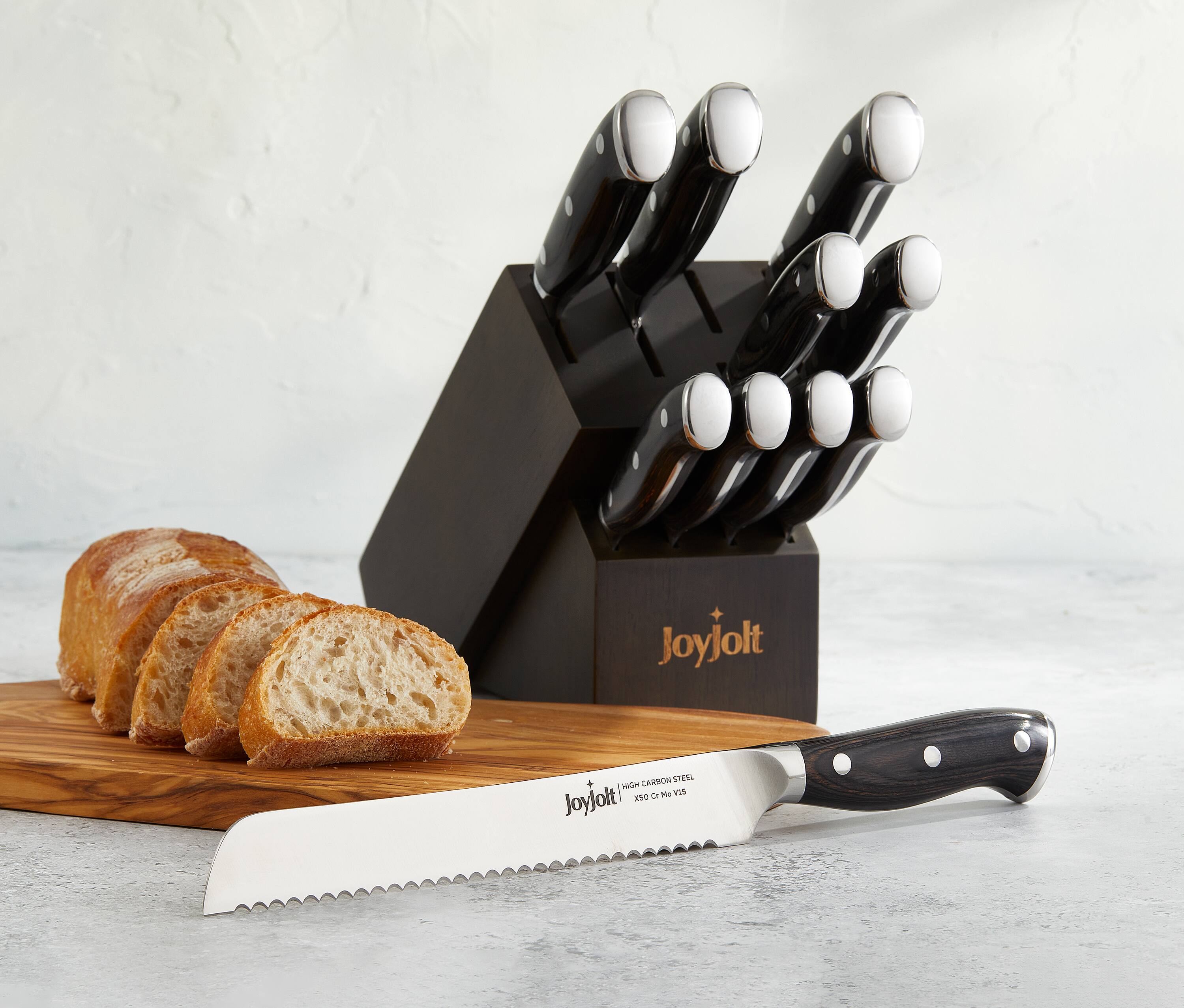 JoyJolt® 11-Piece Assorted High Carbon Knife Block Set