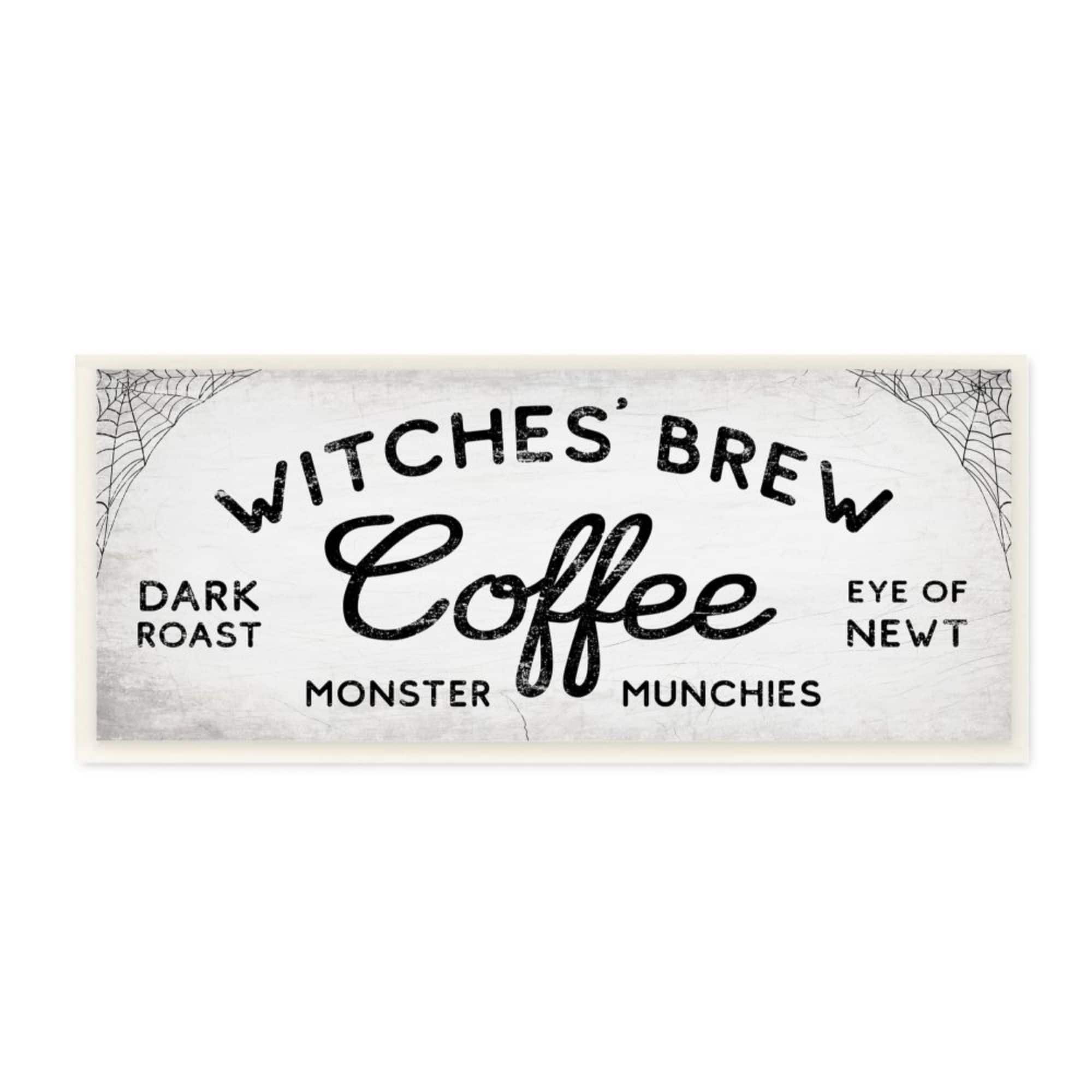 Stupell Industries Witches&#x27; Brew Coffee Charming Halloween Design Wood Wall Plaque