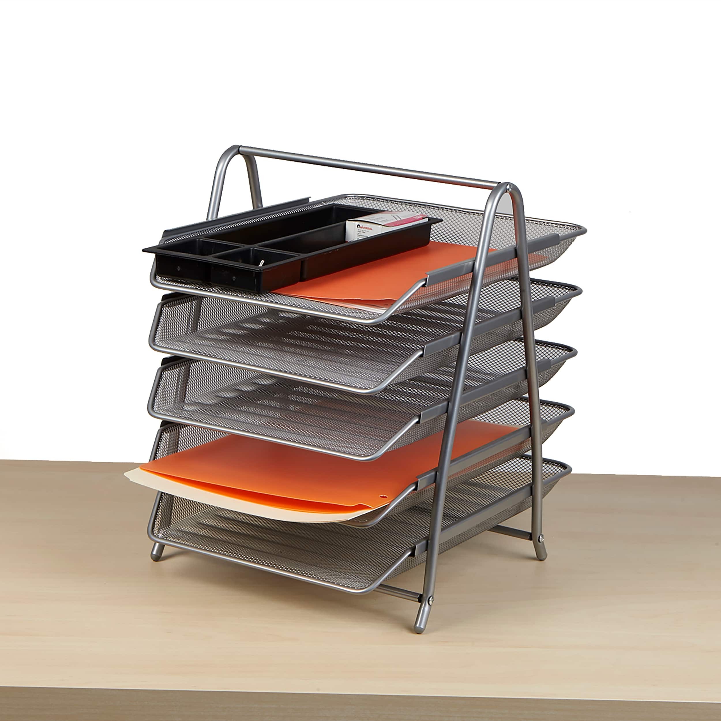 Mind Reader Desk Organizer with 5 Sliding Trays