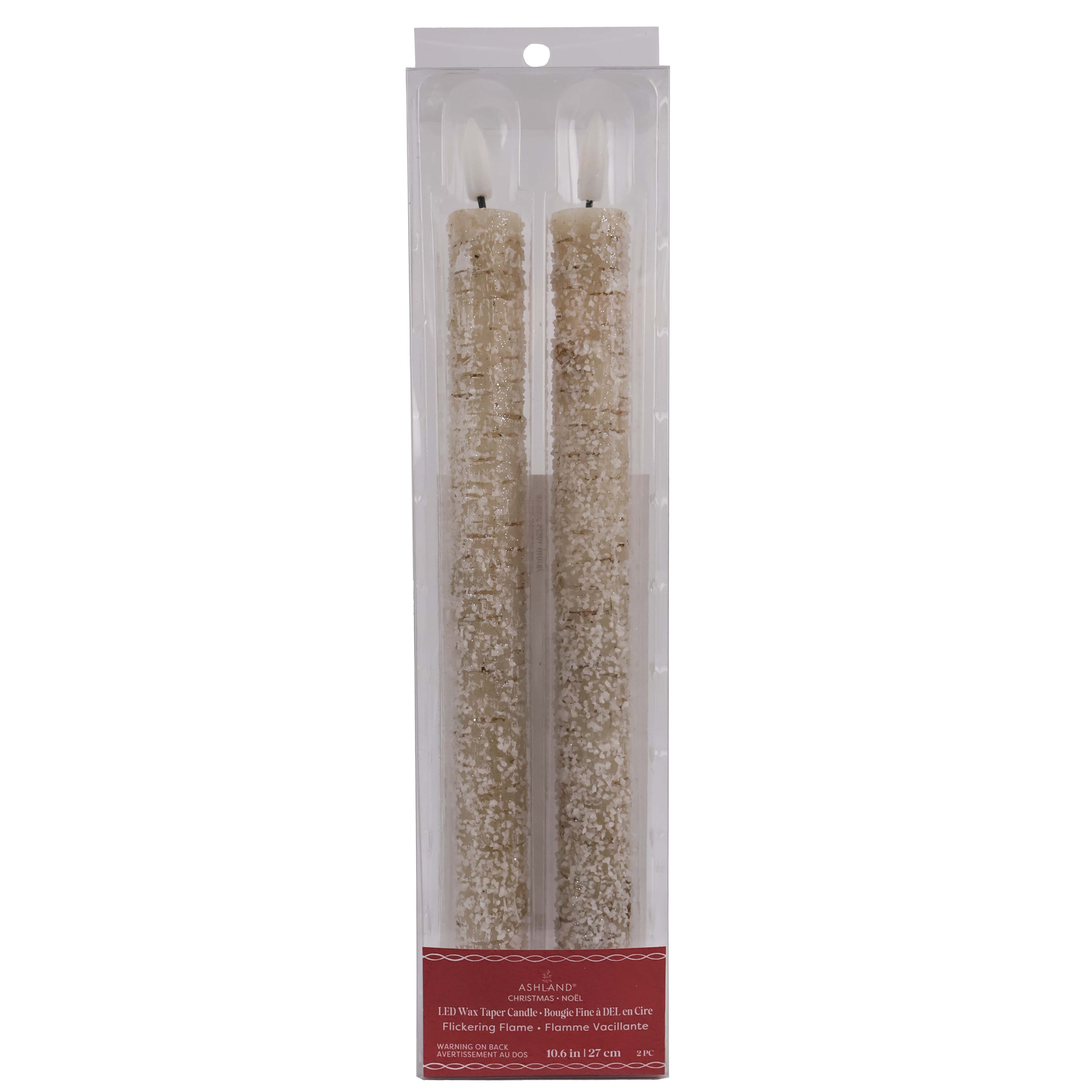 10.5&#x22; Frosted Birch LED Wax Taper Candles, 2ct. by Ashland&#xAE;