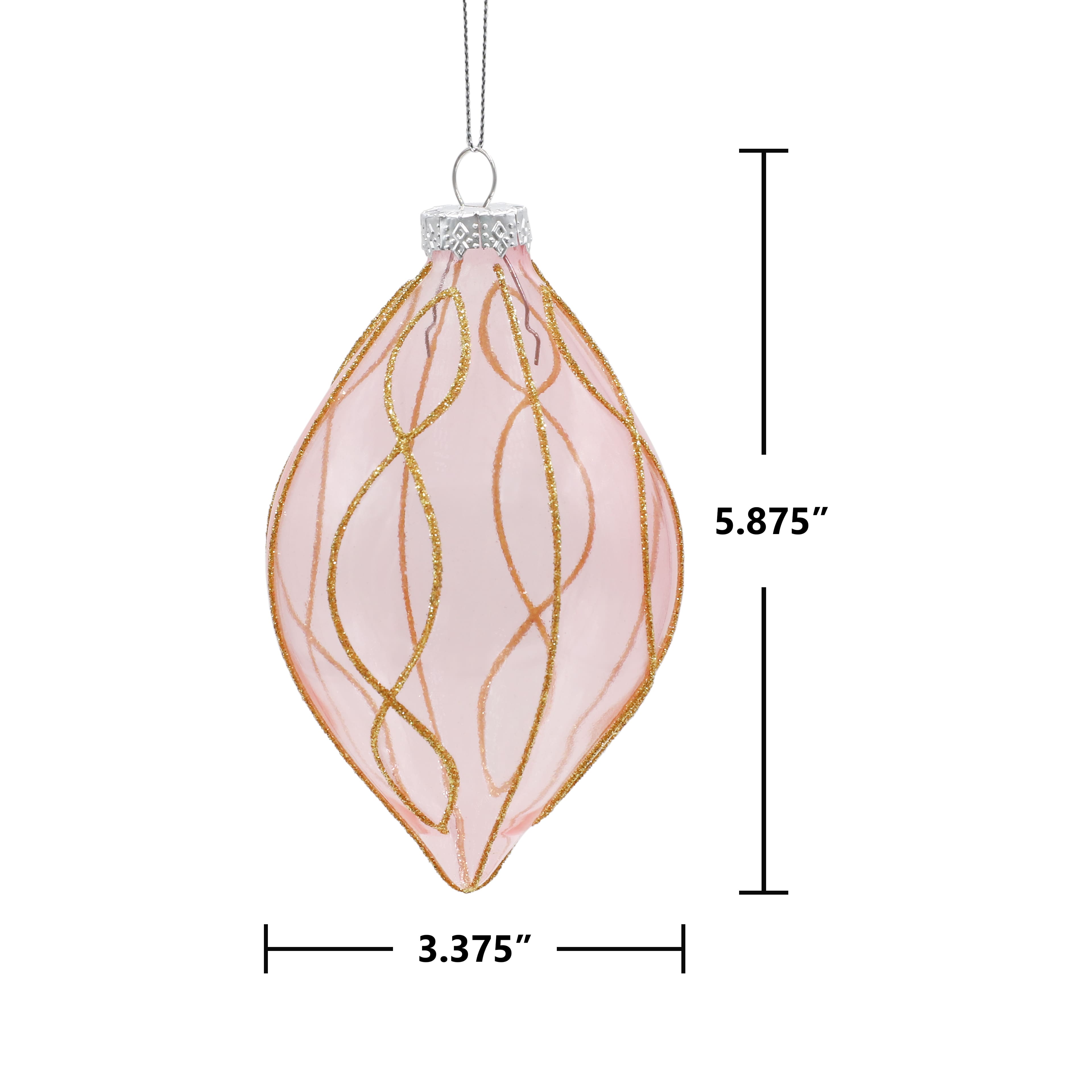 6&#x22; Pink &#x26; Gold Finial Glass Ornament by Ashland&#xAE;