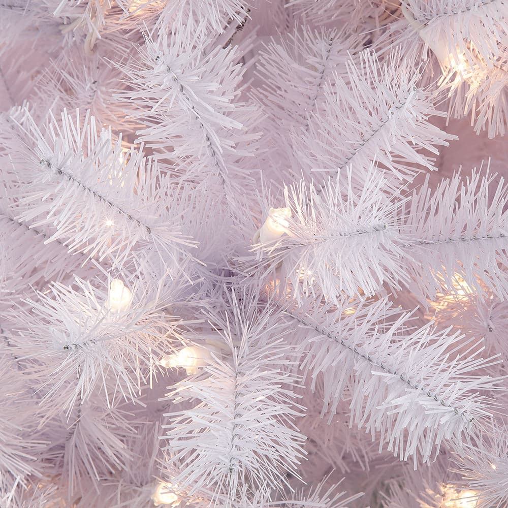 6 Pack: 4.5ft. Pre-Lit White Northern Fir Artificial Christmas Tree, Clear Lights