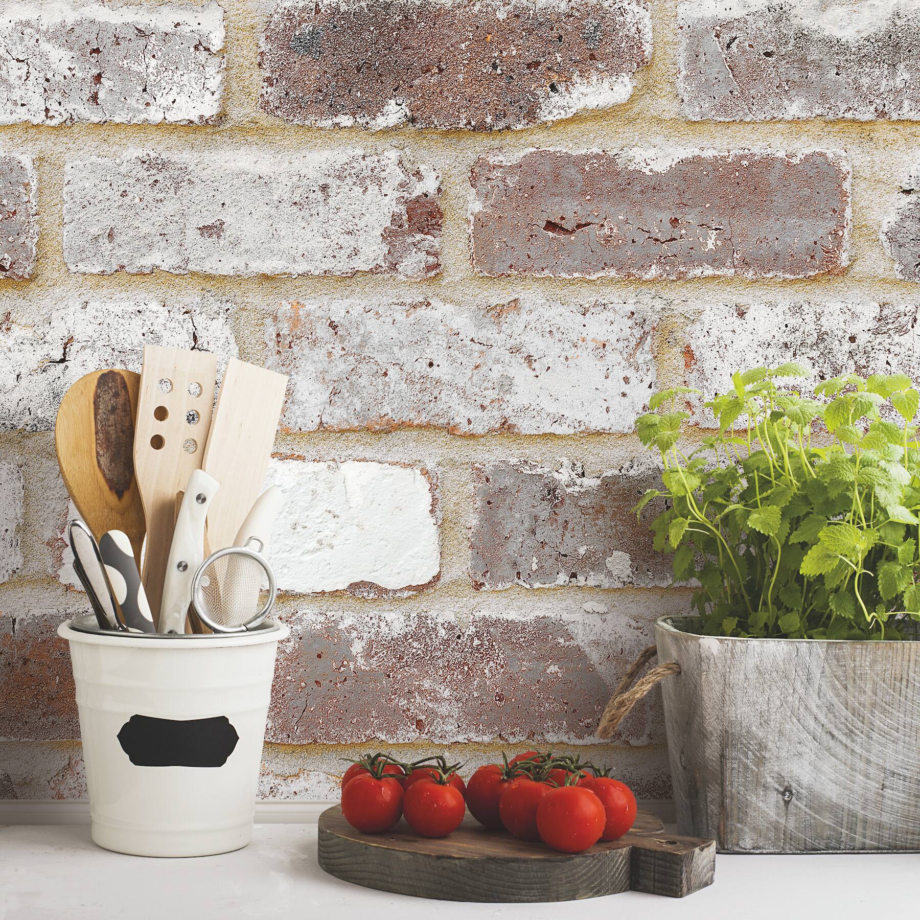 RoomMates Reclaimed Brick Peel &#x26; Stick Wallpaper