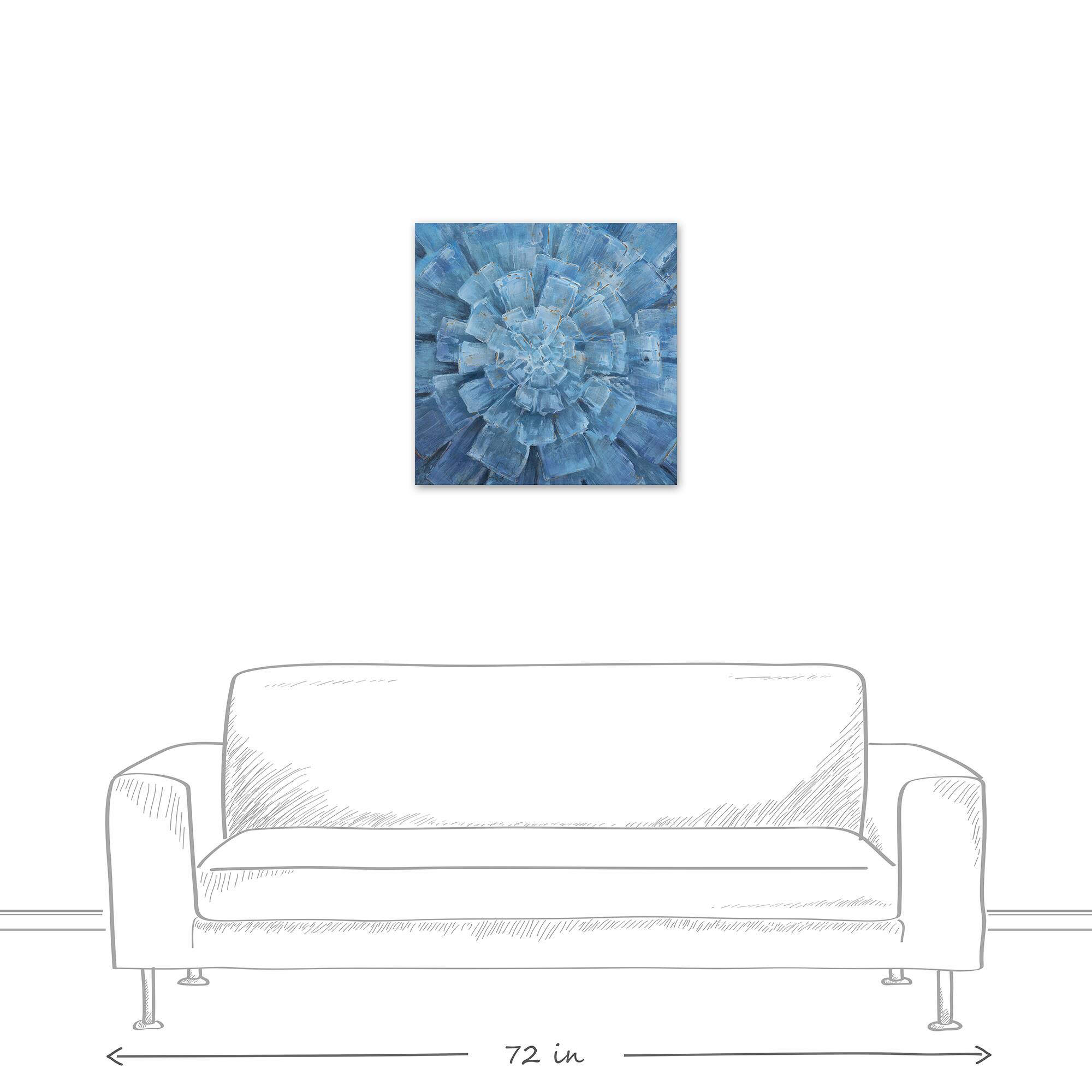 Blue Floral 24" x 24" Canvas Wall Art