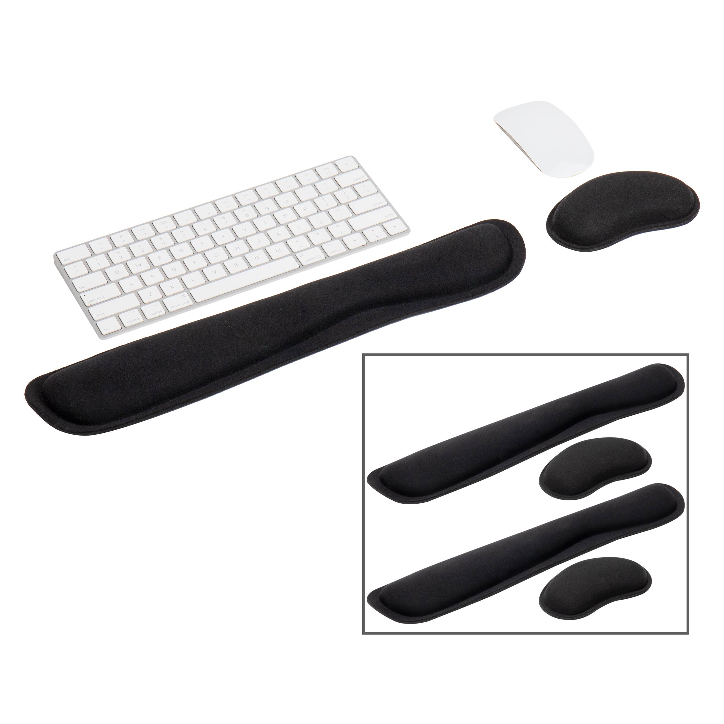 Mind Reader Harmony Collection Black Ergonomic Wrist Rest Sets for Keyboard & Mouse, 3ct.