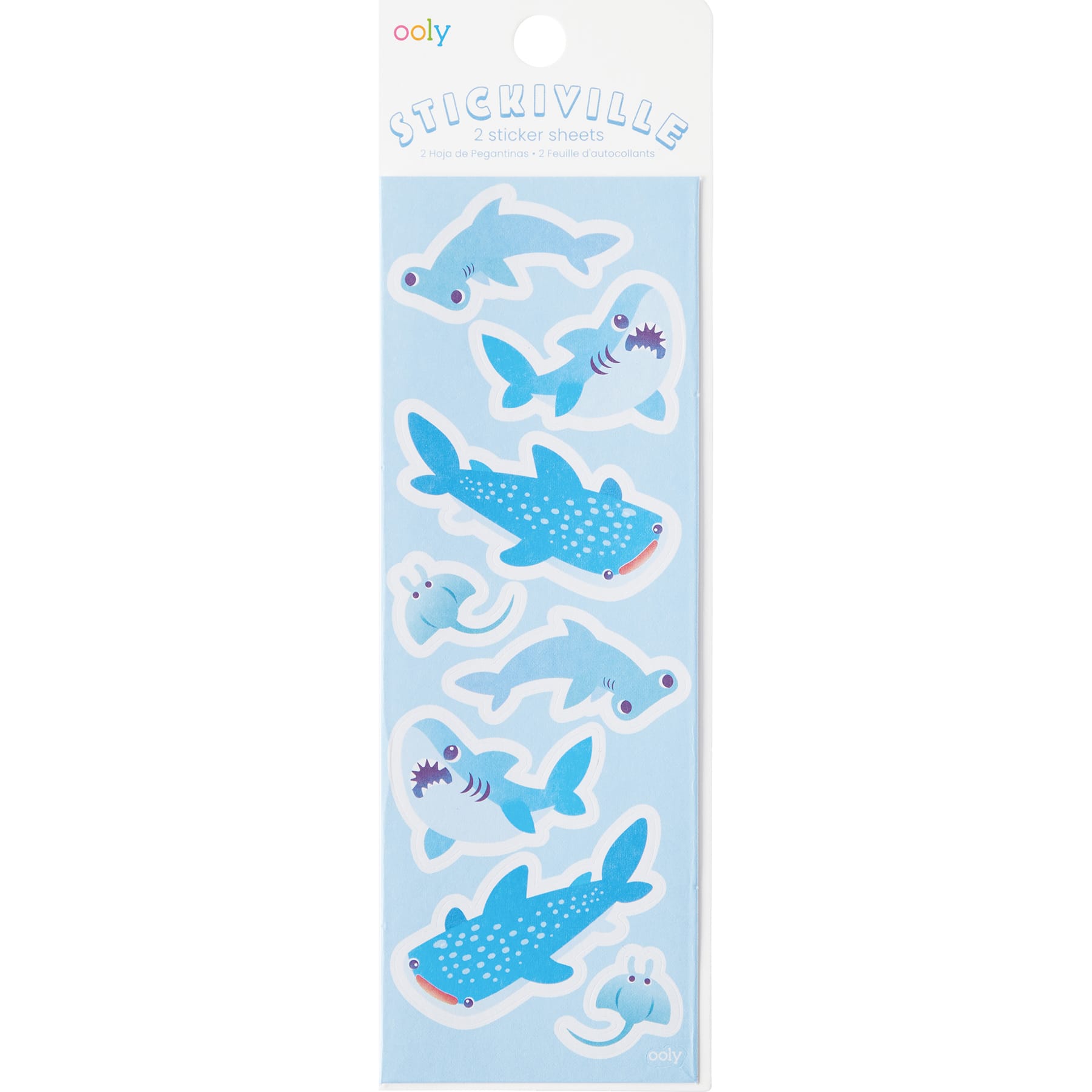 Ooly Stickiville Matte Sharks &#x26; Rays Skinny Sticker Sheet, 2ct.