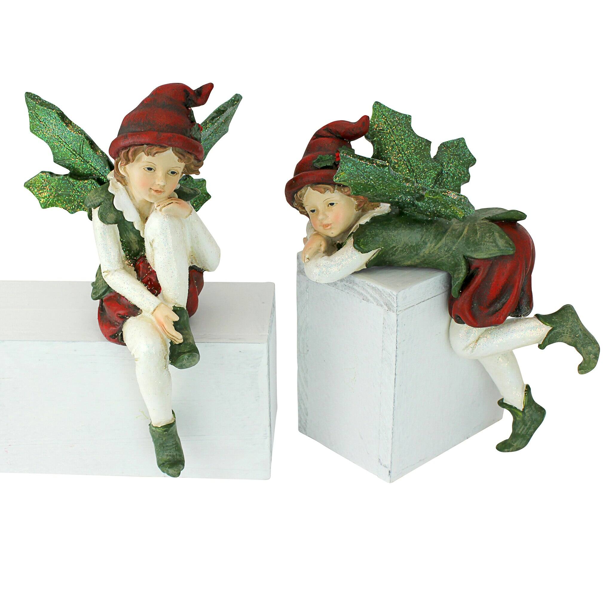 Design Toscano Santa&#x27;s Christmas Elves Shelf Sitter Statue Set