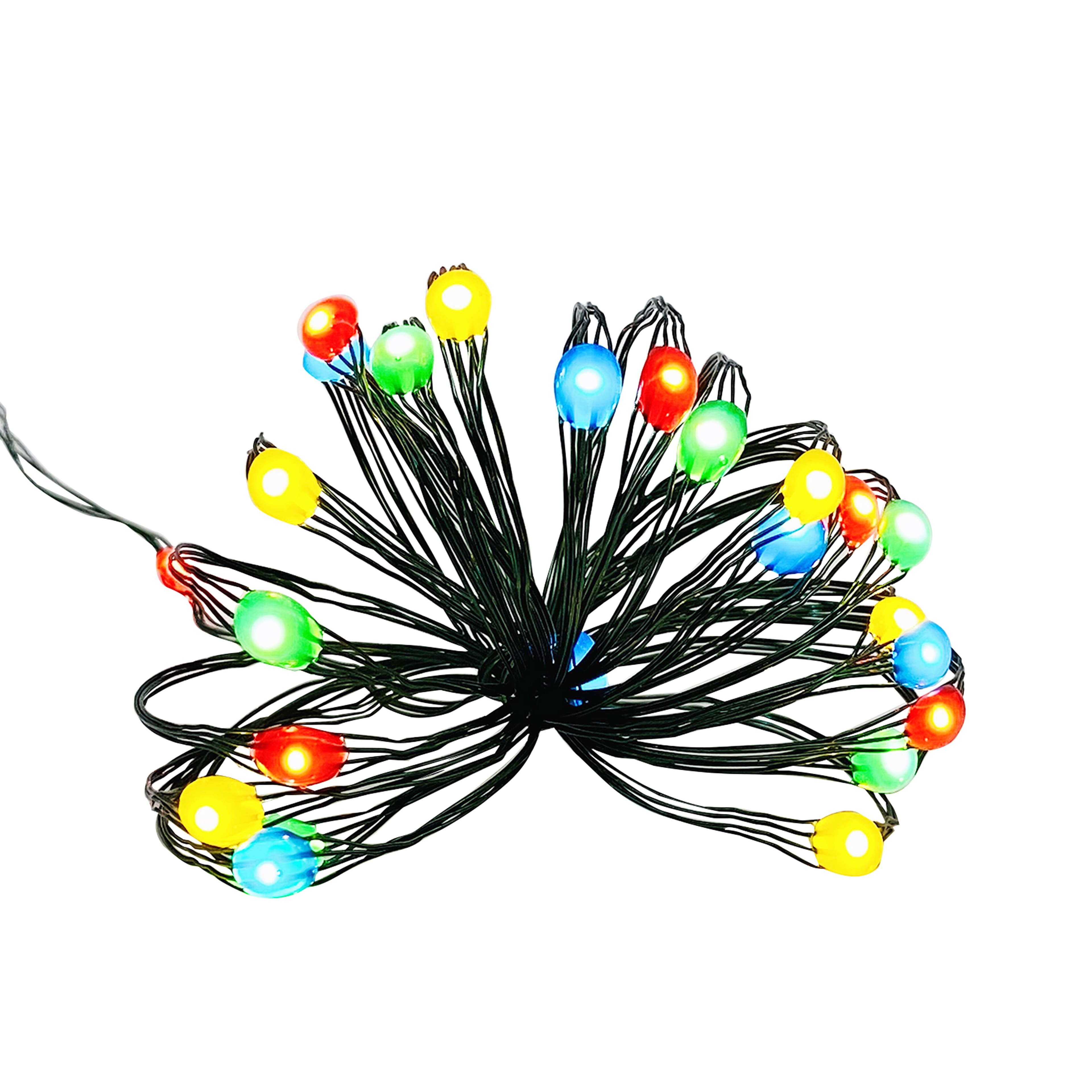 24ct. Multicolor LED Bead String Lights on Green Wire by Ashland®