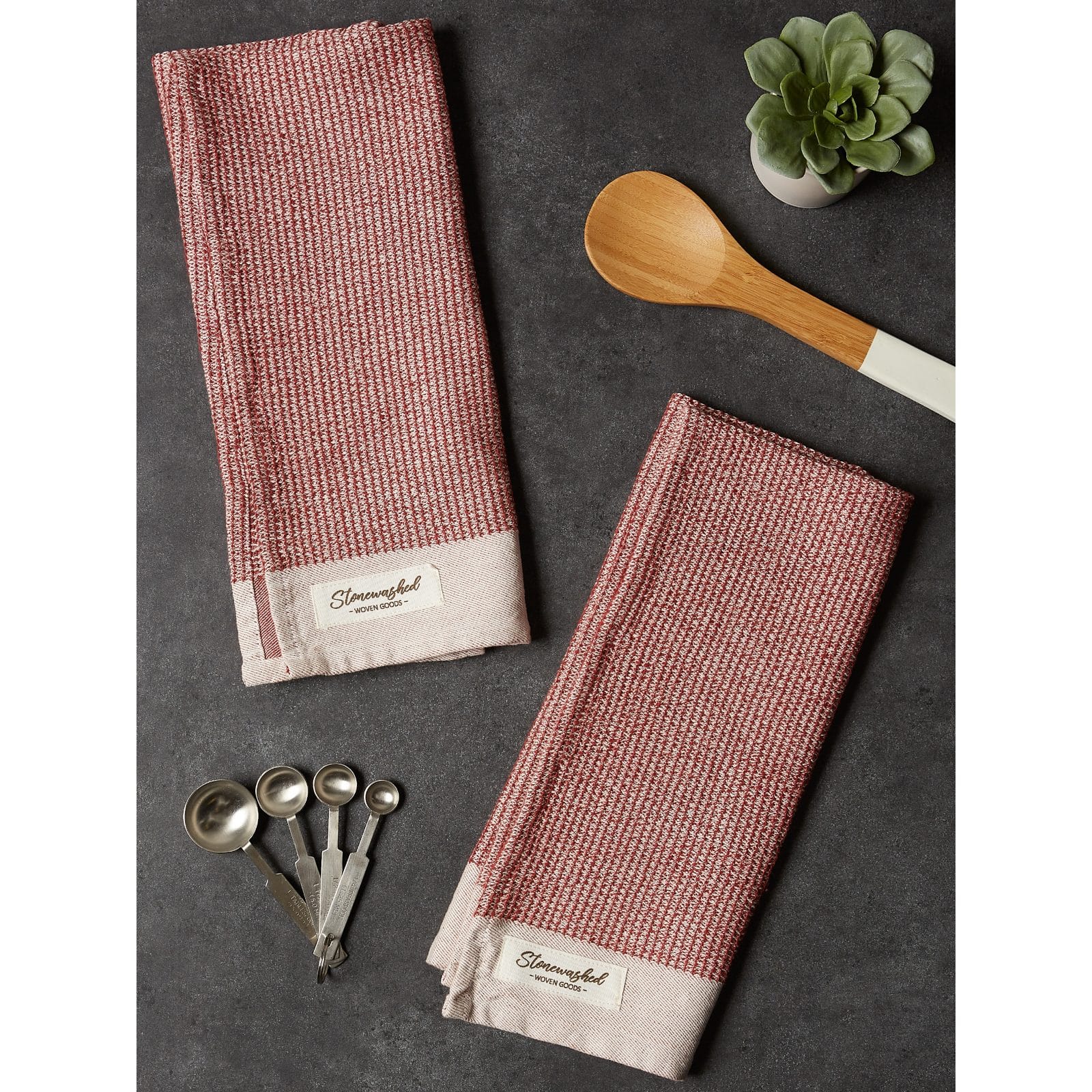 DII® Marsala Washed Waffle Woven Dishtowel, 2ct.