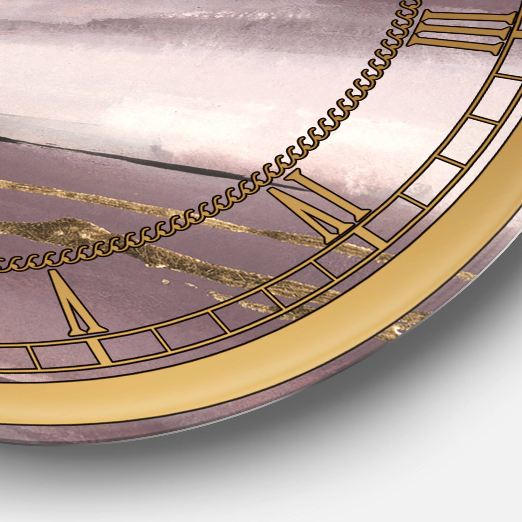 Designart 'Purple Glam Storm Iv Glam Wall Clock