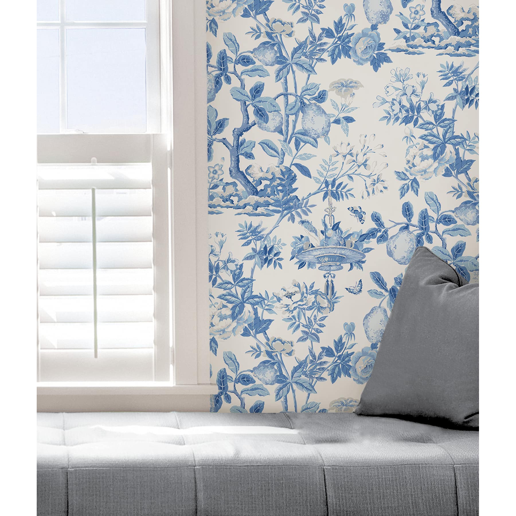 Wallpops Delft Shantung Garden Scalamandre Self Adhesive Wallpaper