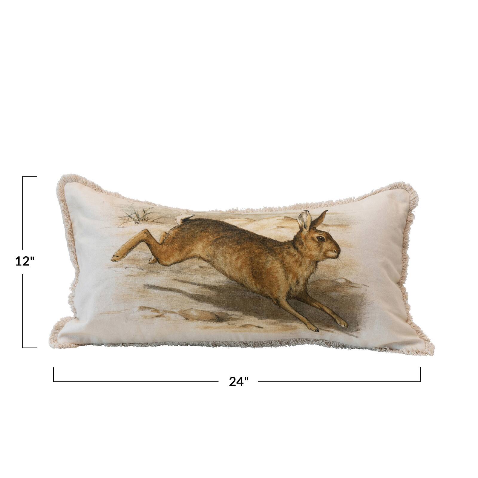 Hello Honey® Vintage Rabbit & Fringe Lumbar Pillow