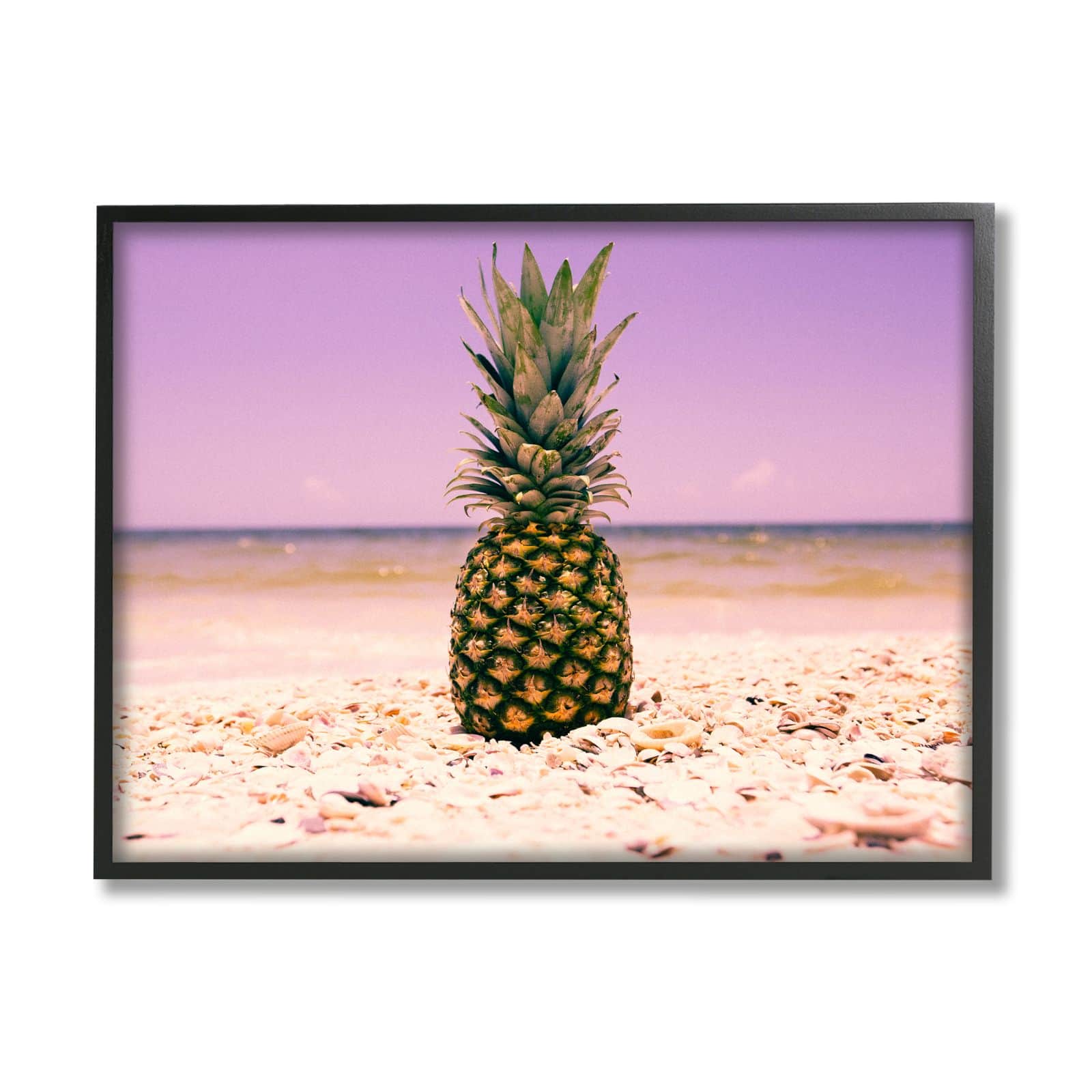 Stupell Industries Pink Purple Pineapple Beach Framed Wall Art