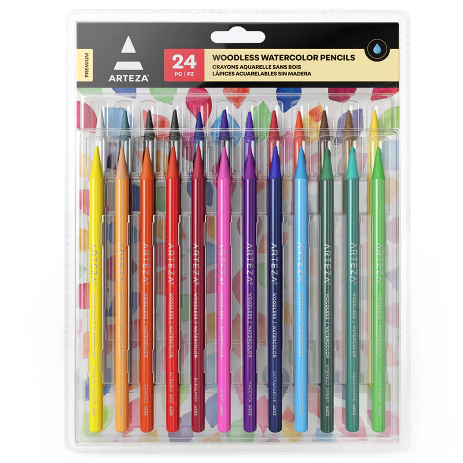 Arteza&#xAE; 24 Piece Woodless Watercolor Pencils