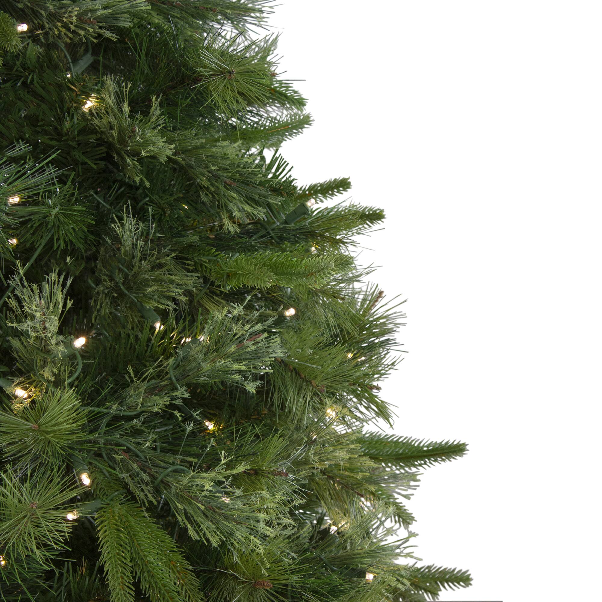 7.5 Ft. Pre-Lit Cashmere Mixed Pine Artificial Christmas Tree, Warm White LED Lights
