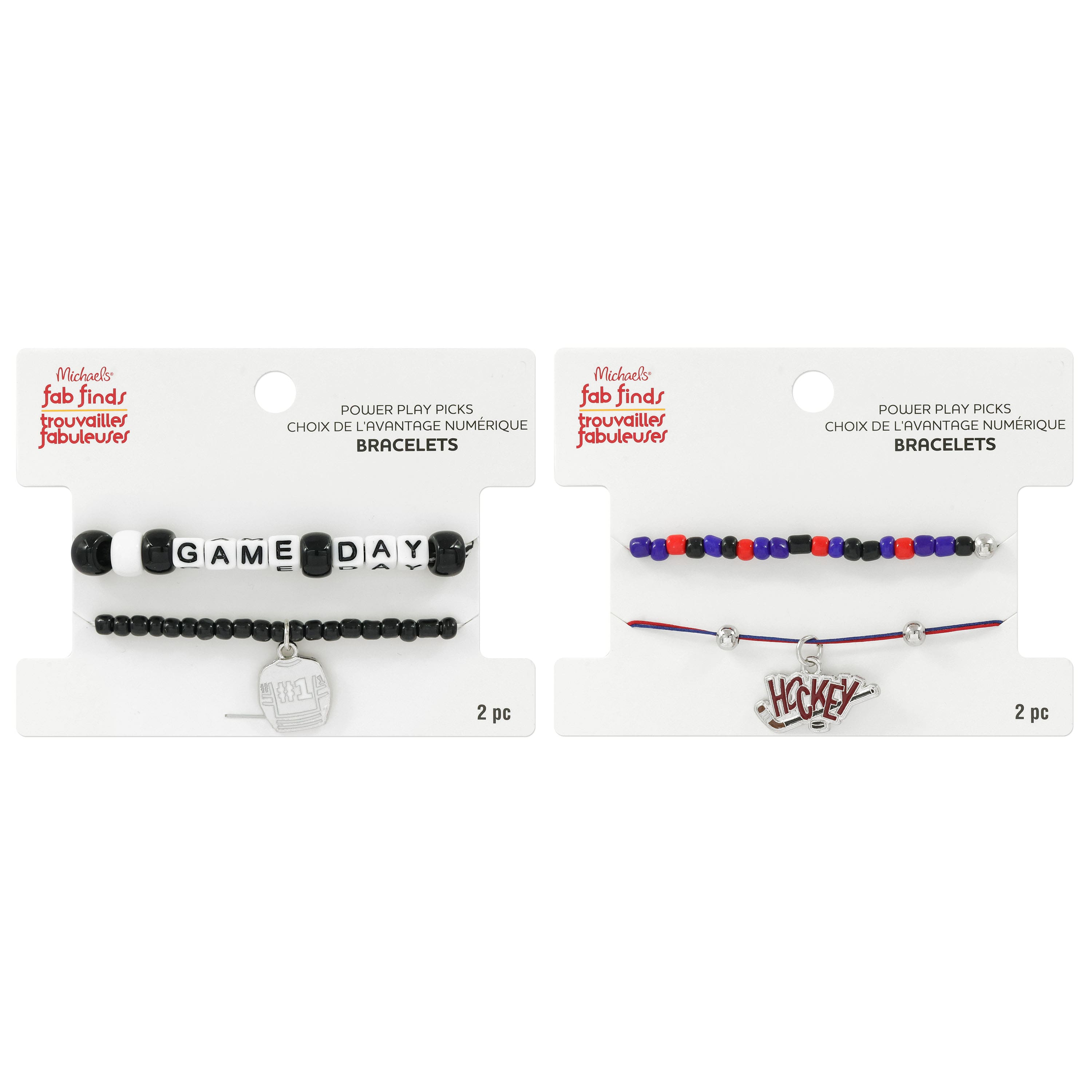 Assorted Hockey Bracelets, 2pc. by Fab Finds