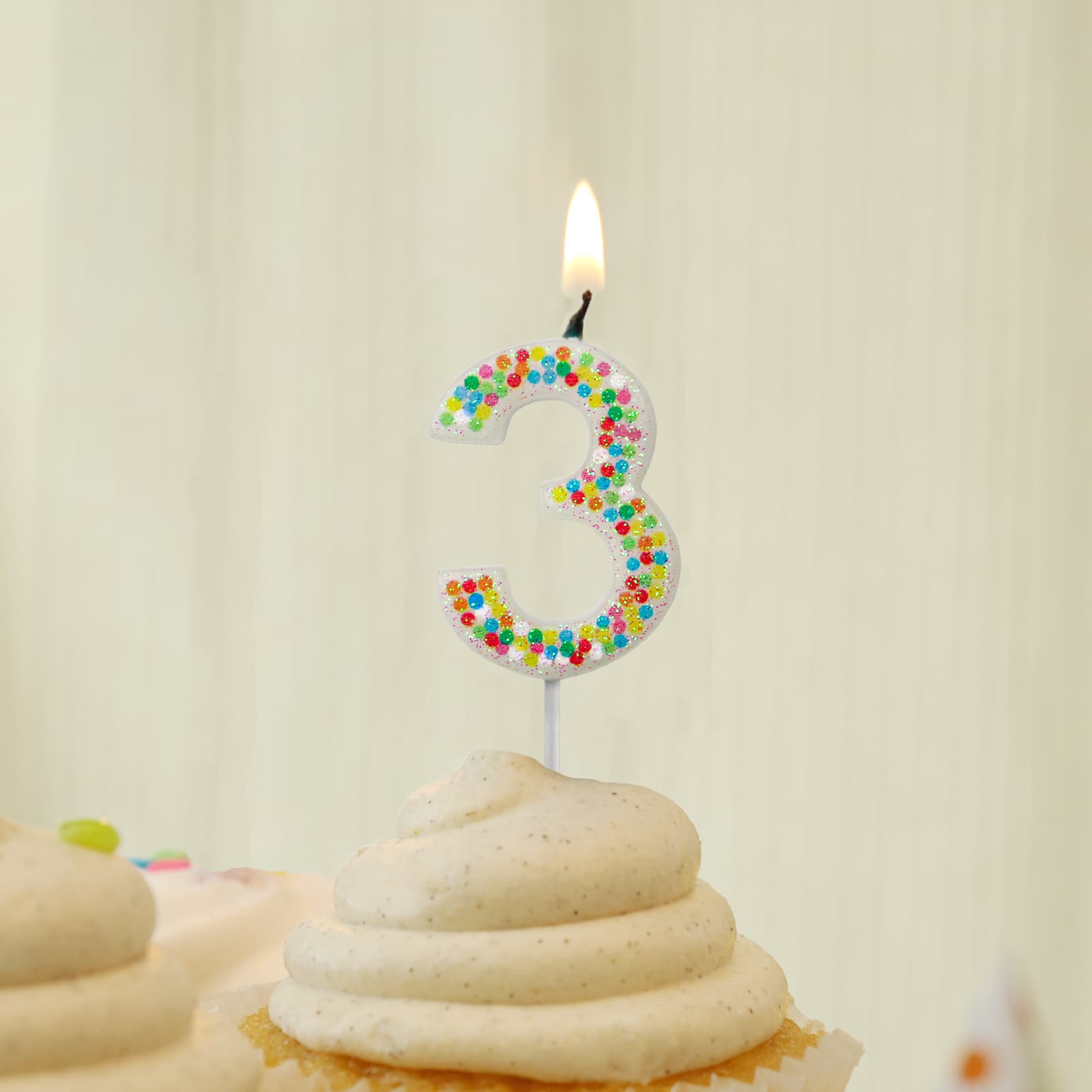12 Pack: Confetti Number Birthday Candle by Celebrate It™