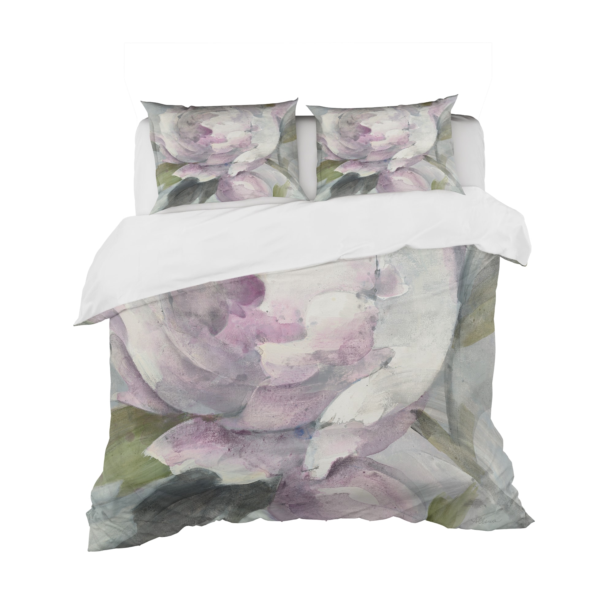 Designart &#x27;Twilight Peony&#x27; Shabby Bedding Set - Duvet Cover &#x26; Shams