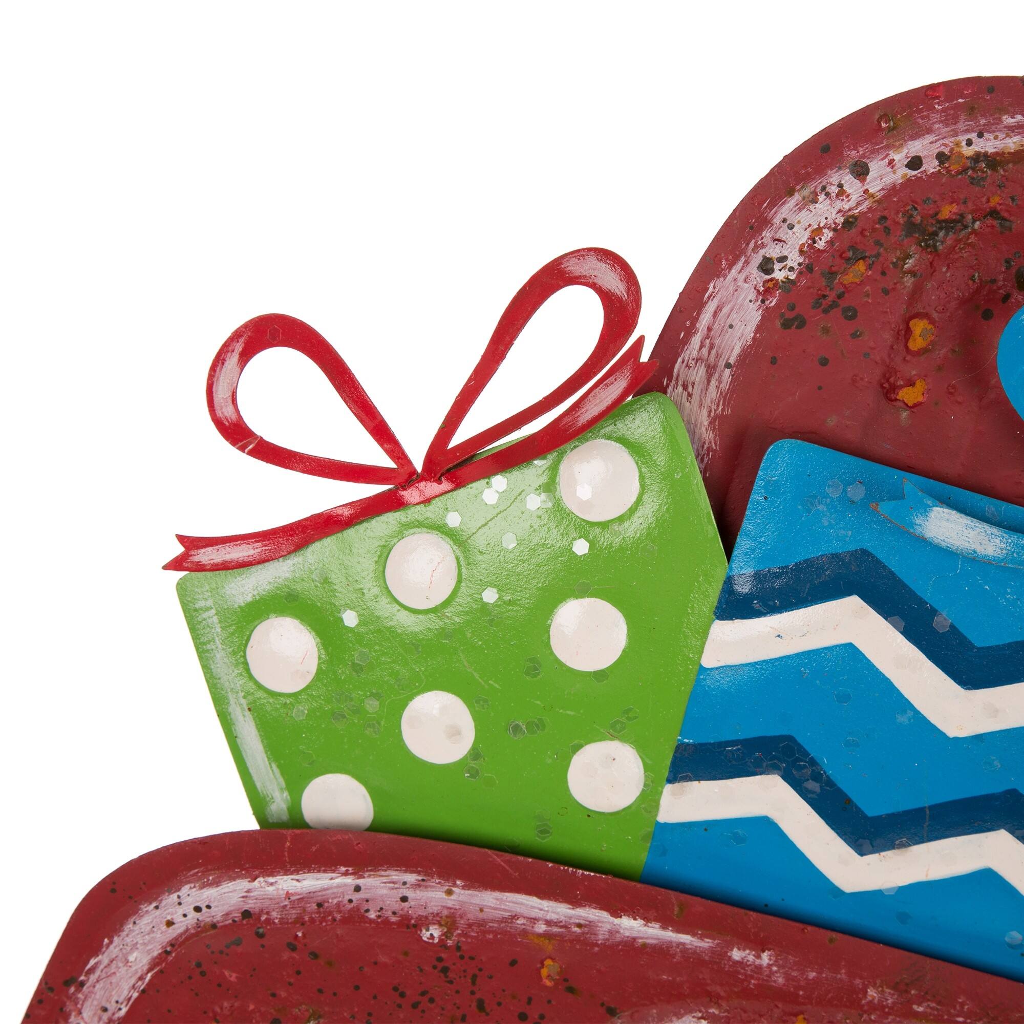 Glitzhome® 32" Christmas Rusty Metal Truck Yard Stake