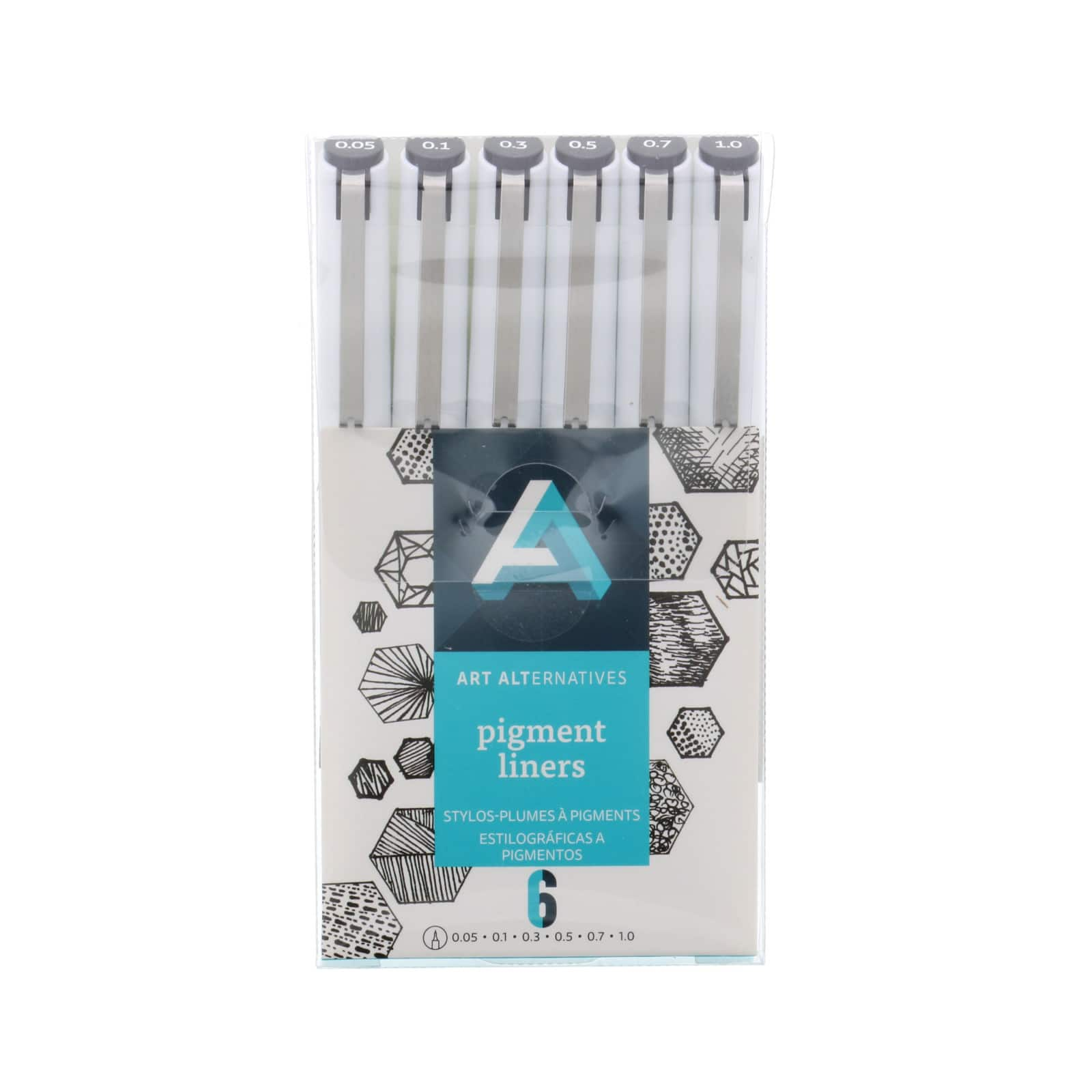 12 Packs: 6 ct. (72 total) Art Alternatives Black Pigment Liner Pen 6 Set