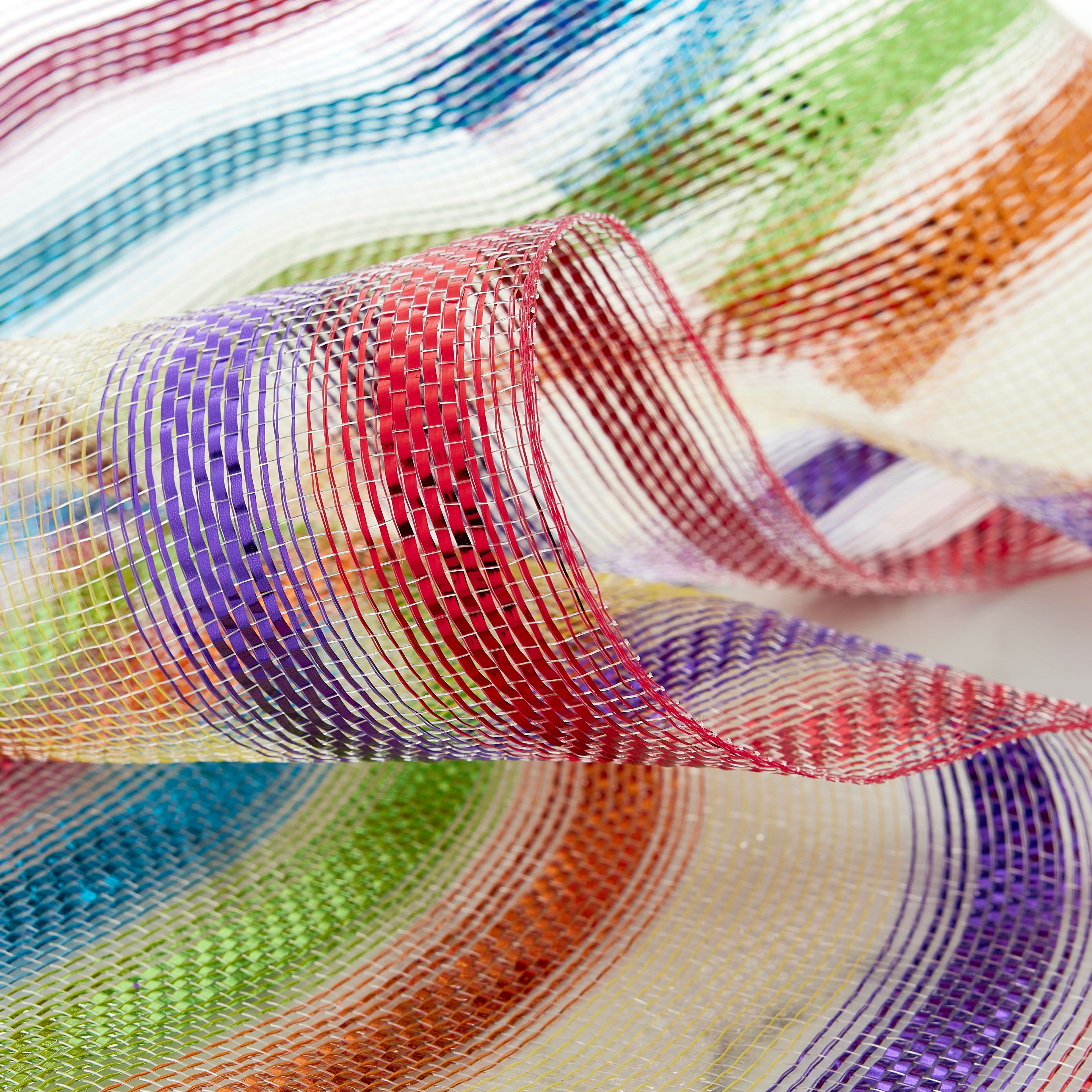 12 Pack: 10" x 6.3yd. Rainbow Striped Mesh by Celebrate It®