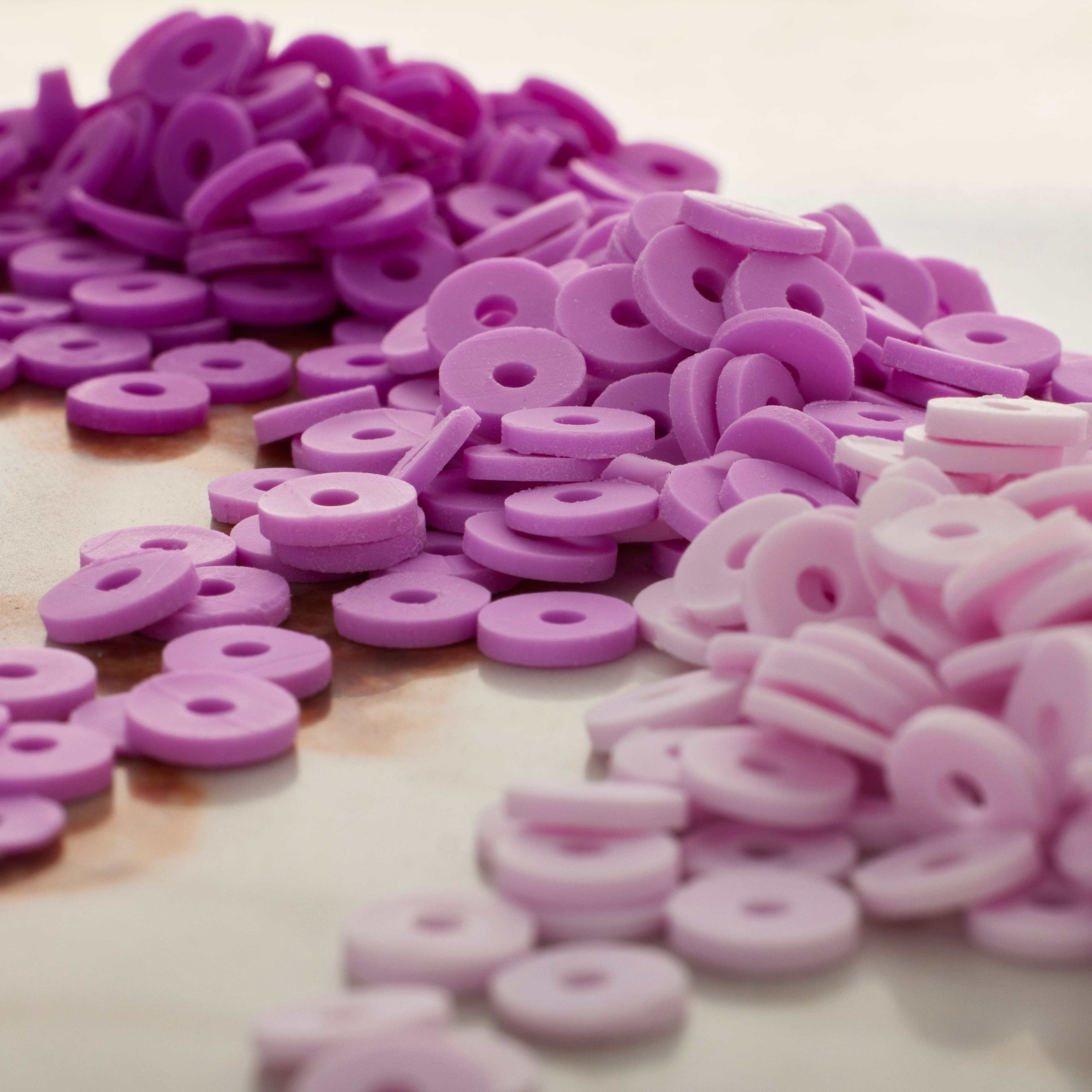 12 Pack: Purple PVC Rondelle Spacer Heishi Beads, 5.8mm by Bead Landing™