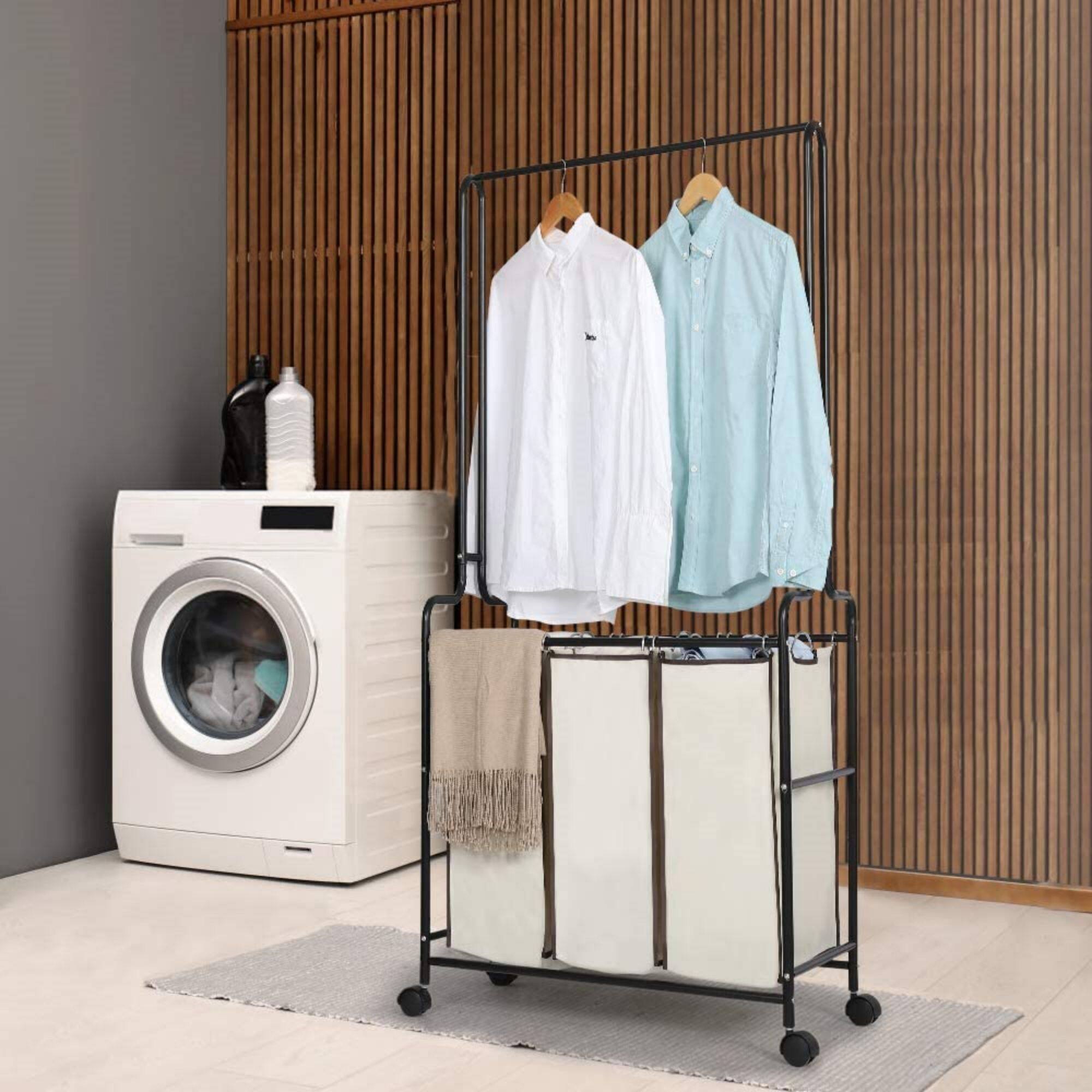 Brown Heavy Duty Laundry Sorters Cart