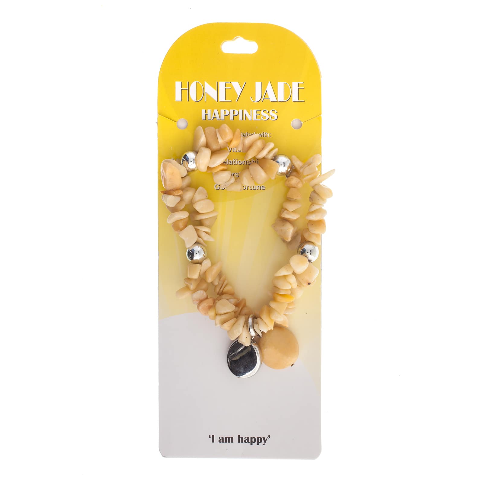John Bead Honey Jade 2-Strand Happiness Gemstone Charm Bracelet