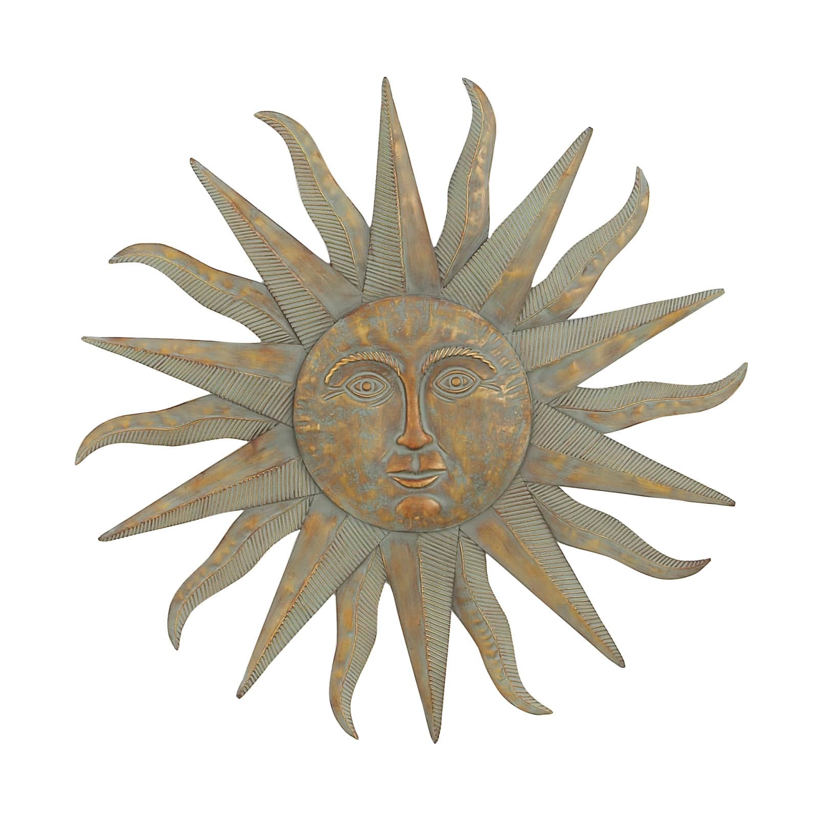 Gray & Gold Sun Metal Wall Accent