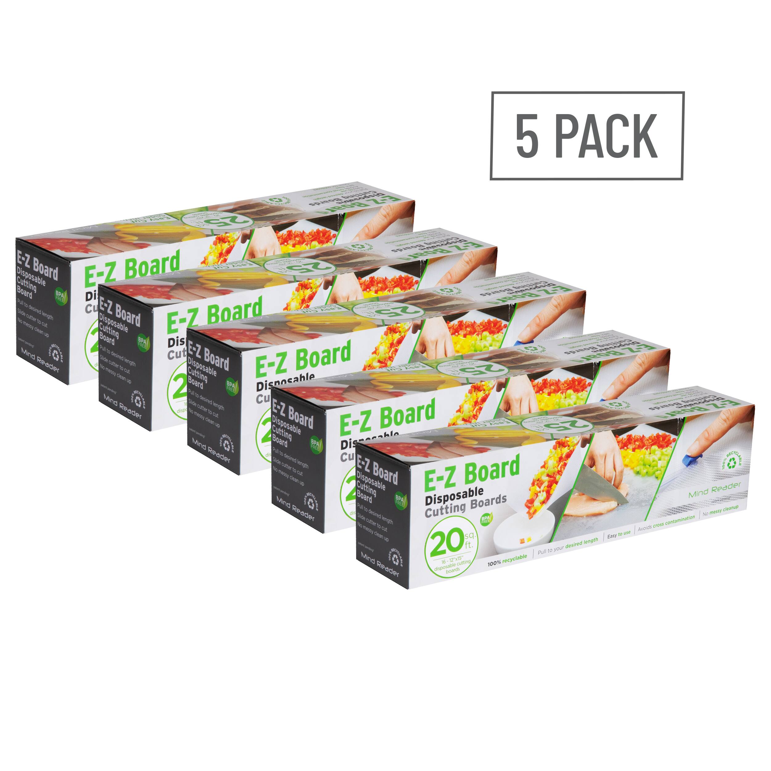 Mind Reader 5-Pack E-Z Board Disposable Plastic Cutting Boards