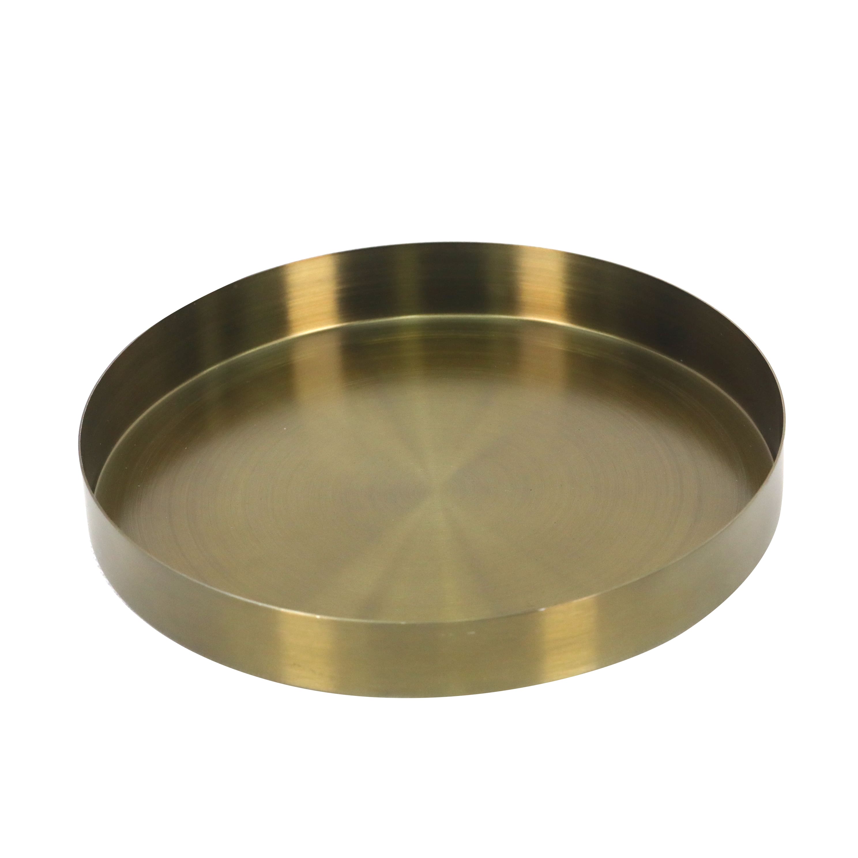 Golden Round Decorative Metal Tabletop Tray by Ashland®