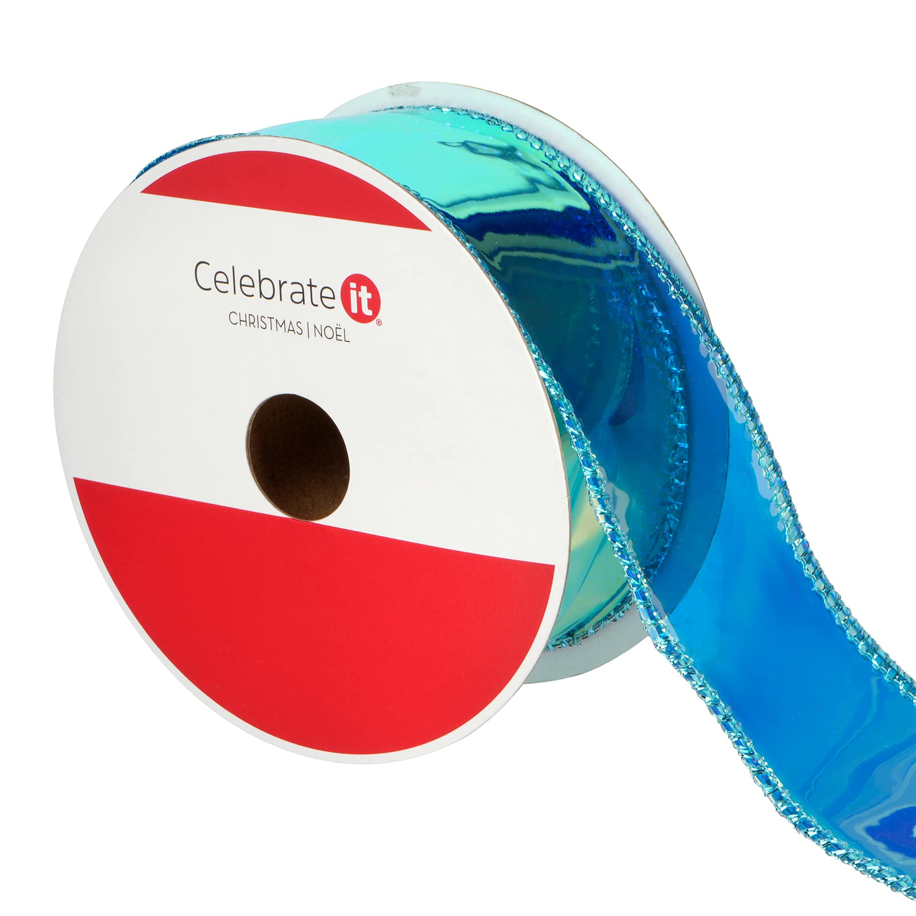 1.5&#x22; x 20ft. Clear Turquoise Wired Vinyl Ribbon by Celebrate It&#xAE;