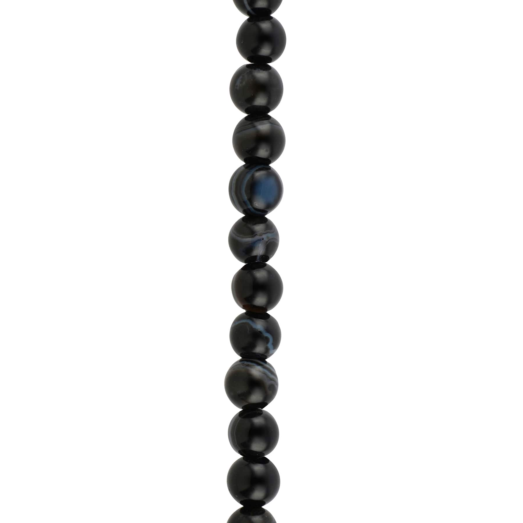 Blue &#x26; Black Tuxedo Agate Round Beads, 4mm by Bead Landing&#x2122;