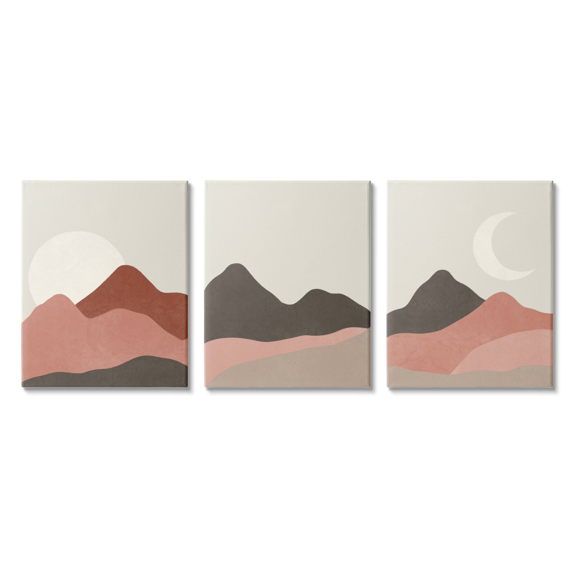 Stupell Industries Sun and Crescent Moon Desert Canyon Mountain Landscape Canvas Wall Art