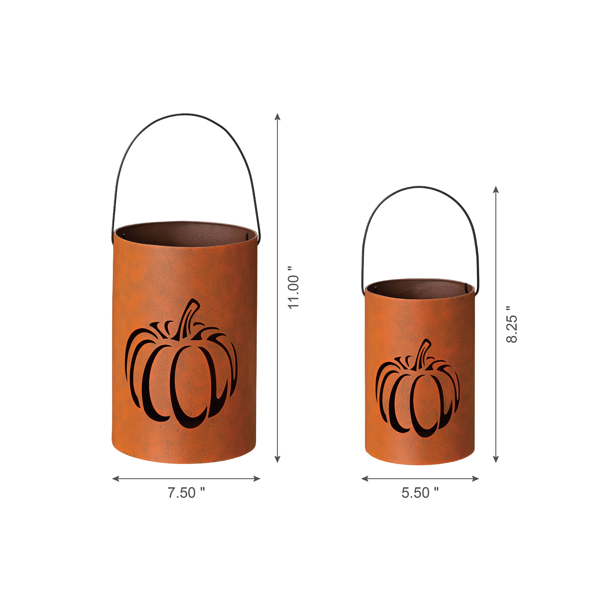 Glitzhome® Metal Cutout Pumpkin Bucket Set
