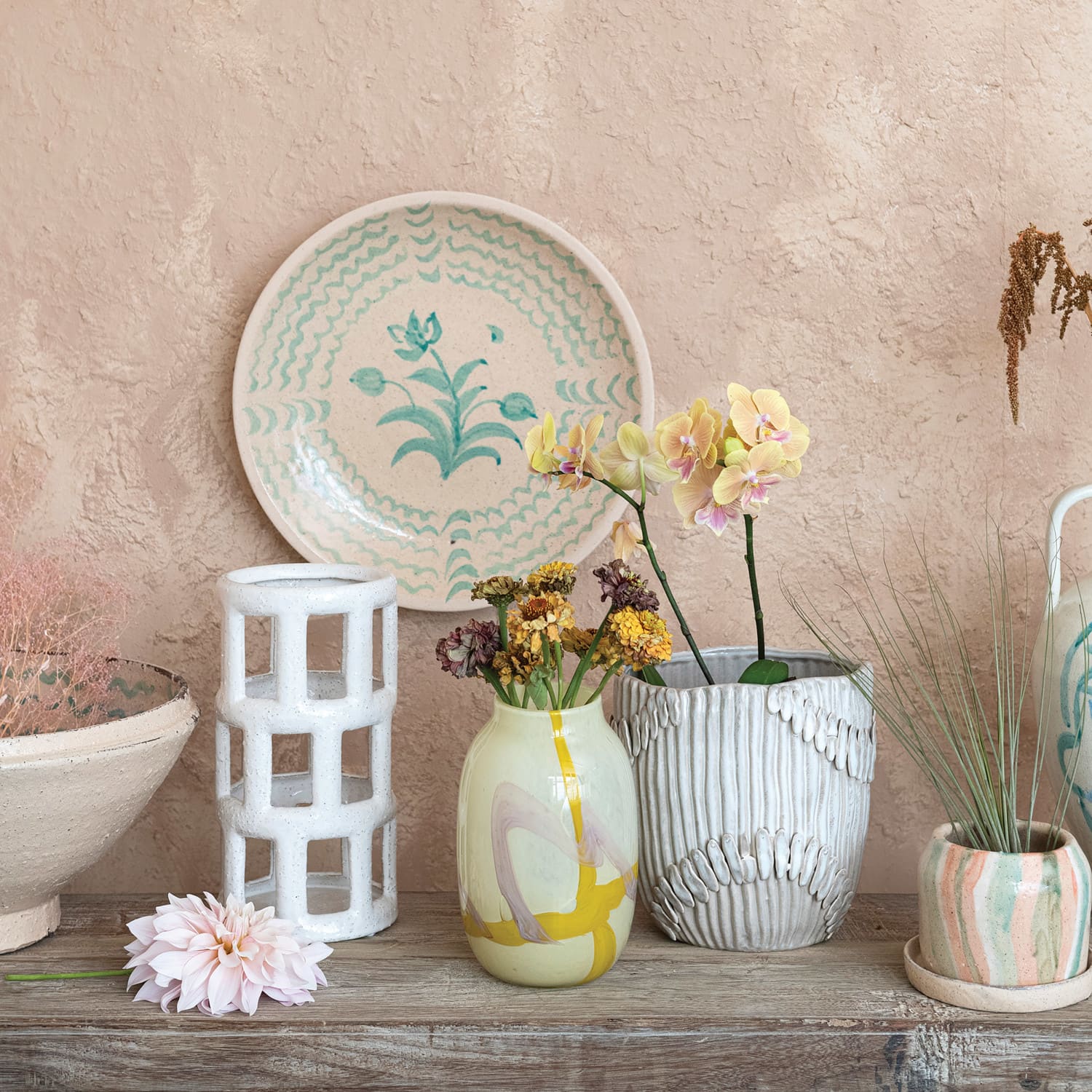 Hello Honey® 12" White Cut-Out Decorative Stoneware Lantern Candle Holder