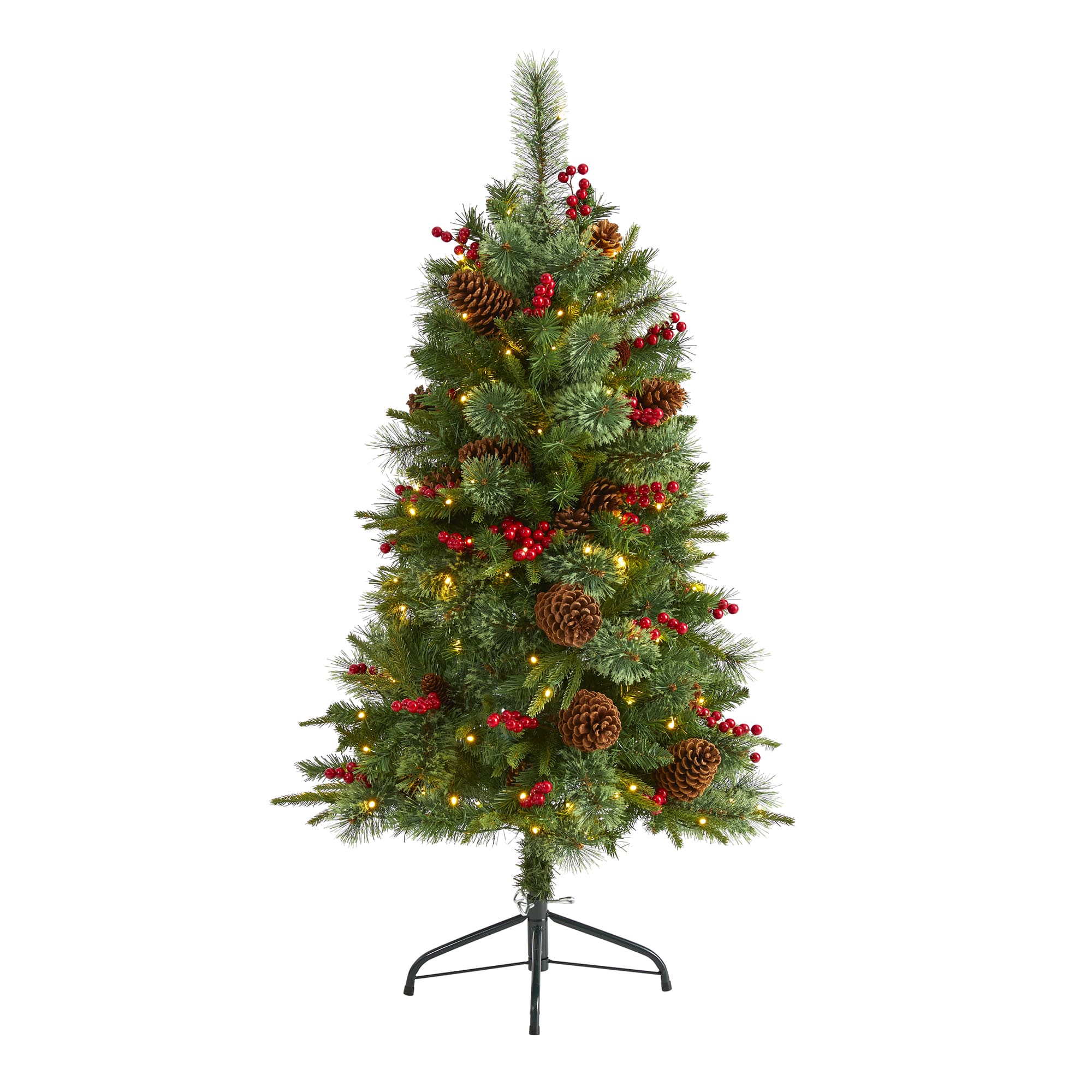 4ft. Pre-Lit Norway Mixed Pine Artificial Christmas Tree, Clear LED Lights